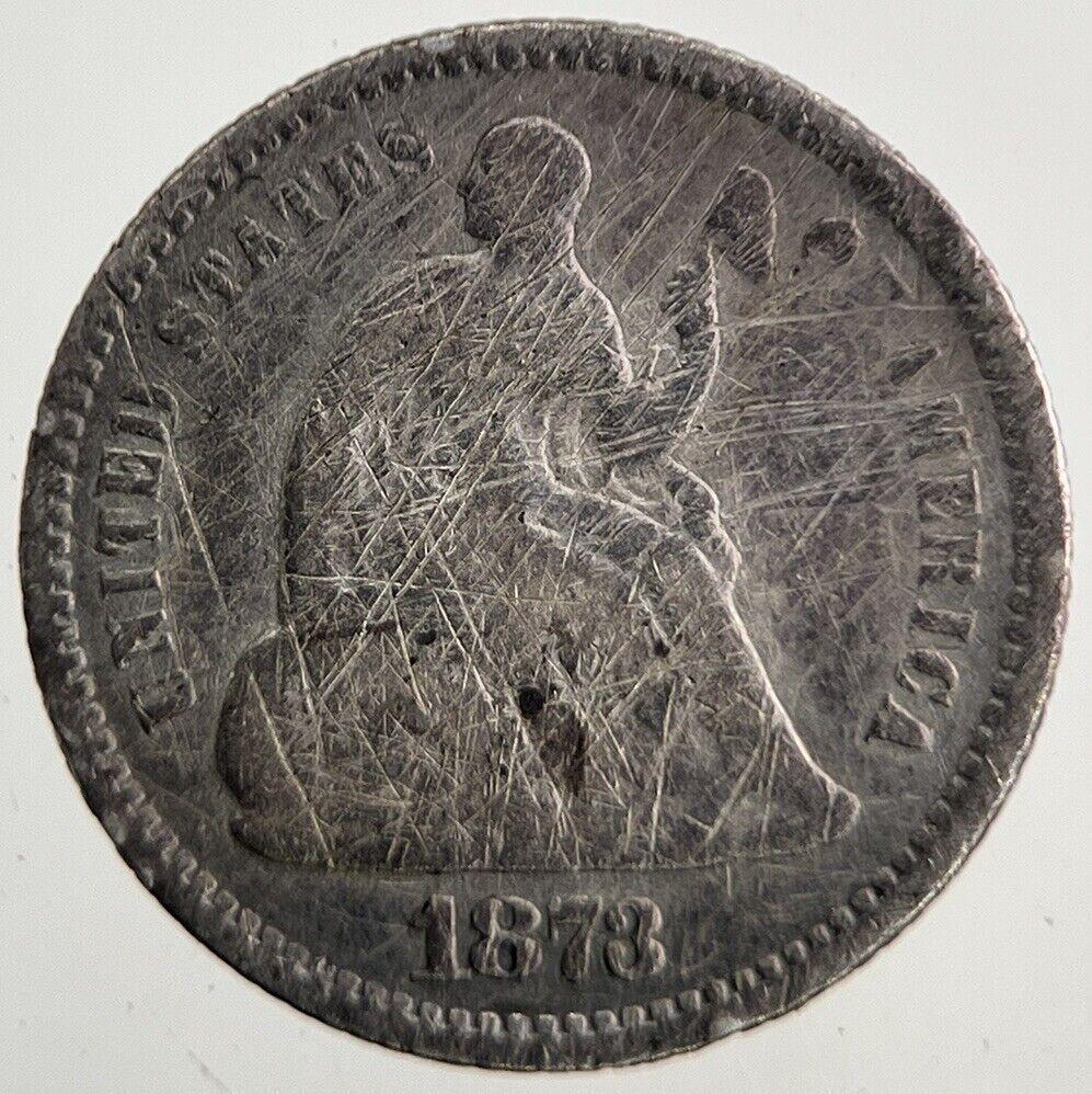 1873 US USA Liberty Seated Half Dime Silver Coin | Collectable Grade