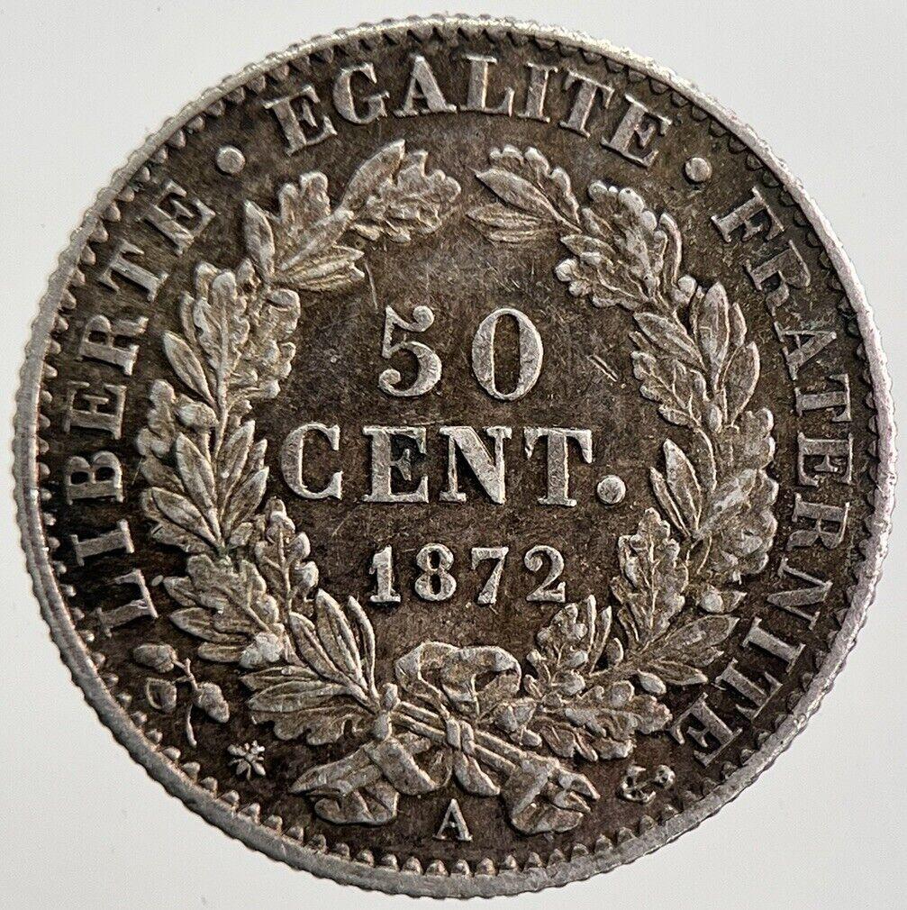 1872 France 50 Cents Silver Coin | Very High Grade