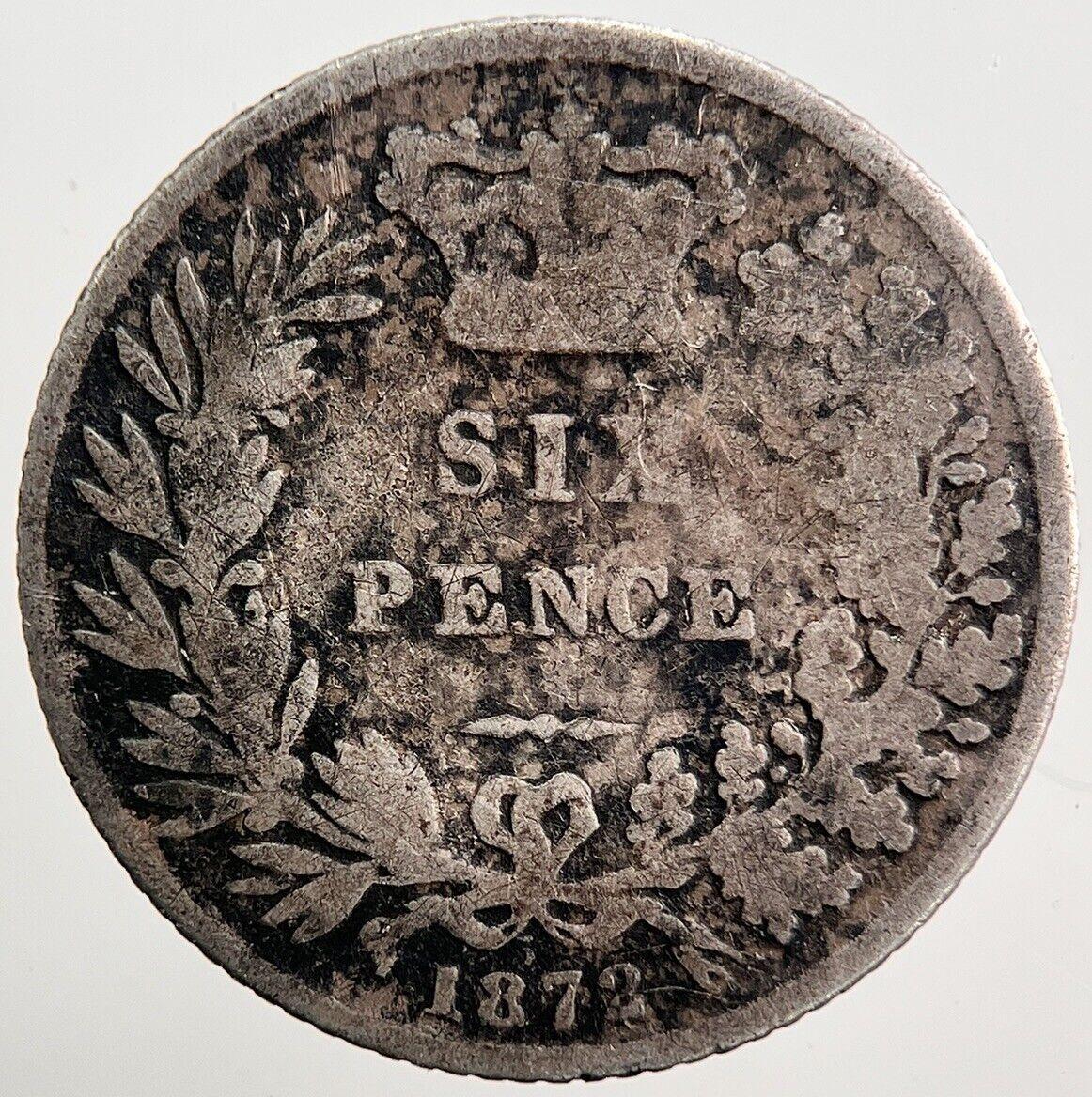 1872 Victoria Sixpence Silver Coin | Collectable Grade | a357
