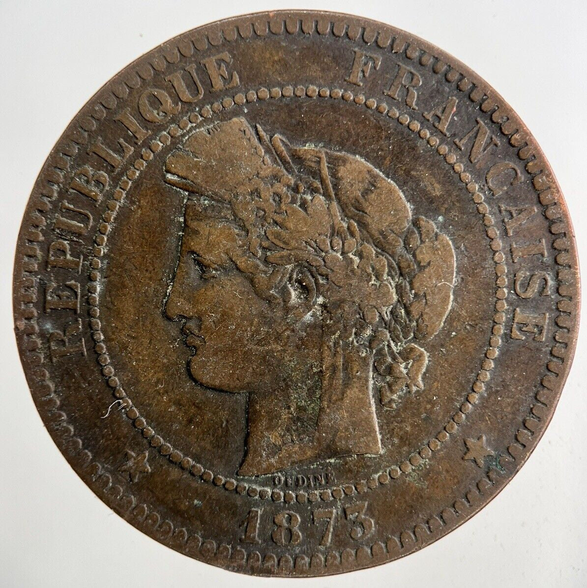 1873 France 10 Centimes Coin | Fine Collectable Grade