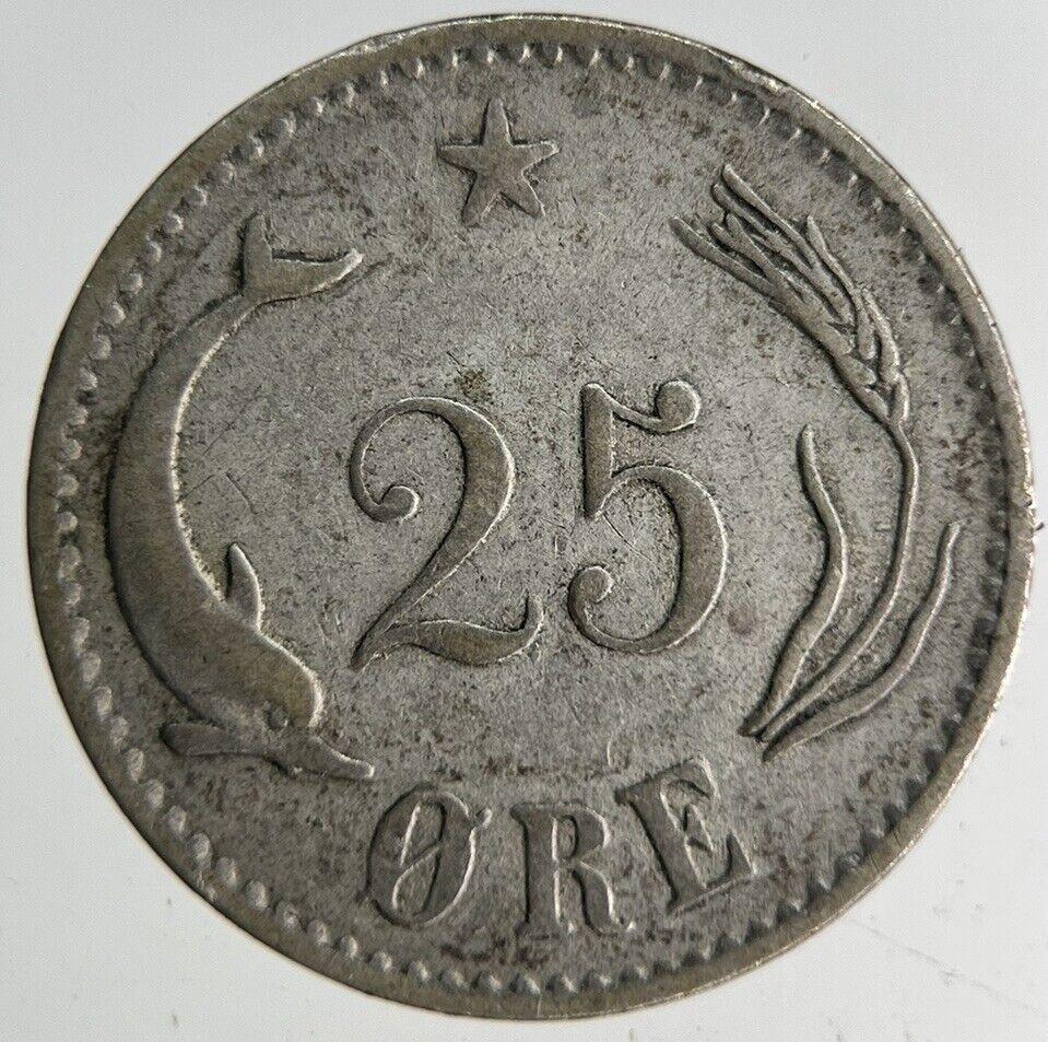 1874 Denmark 25 Ore Silver Coin | Fine Collectable Grade