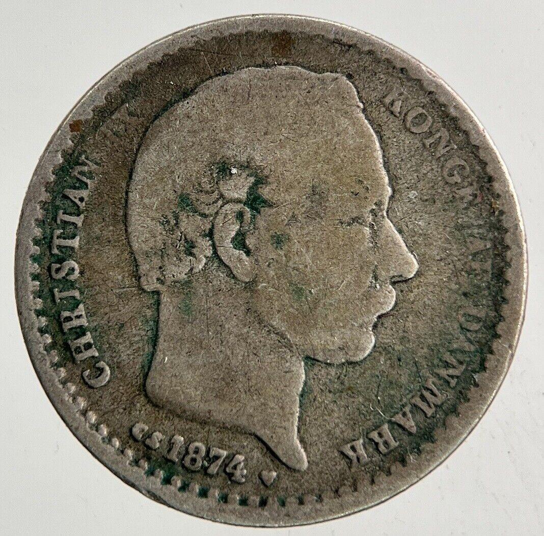 1874 Denmark 25 Ore Silver Coin | Collectable Grade