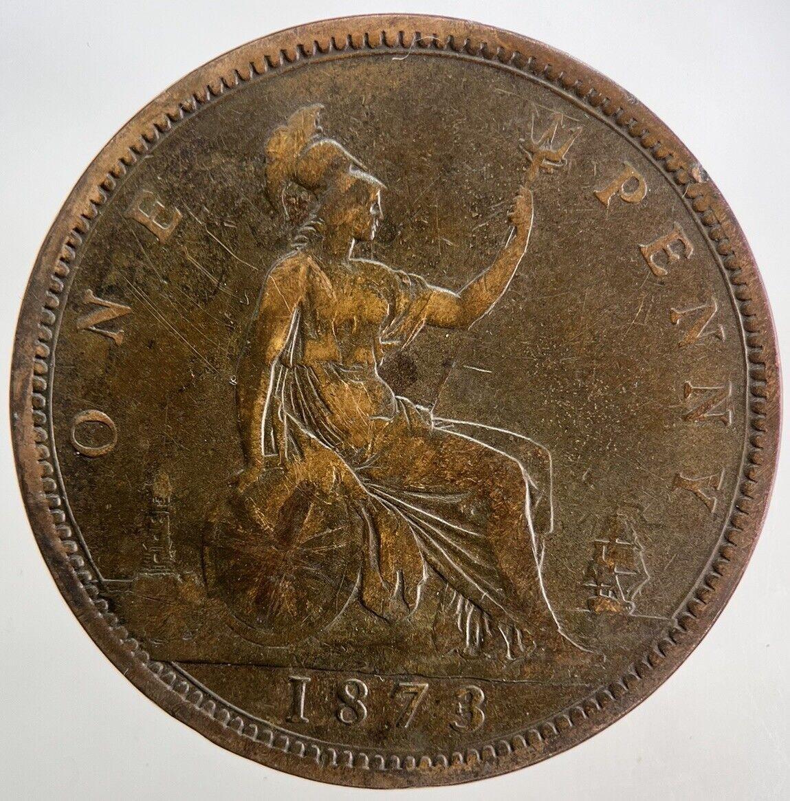 1873 Victoria One Penny Coin | Fine Collectable Grade