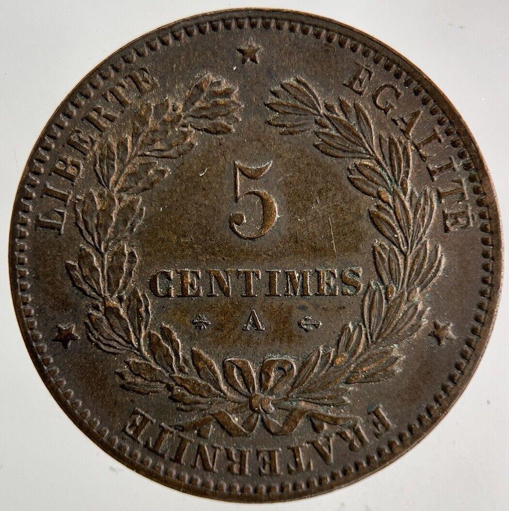 1874 France 5 Centimes Coin | Very High Grade