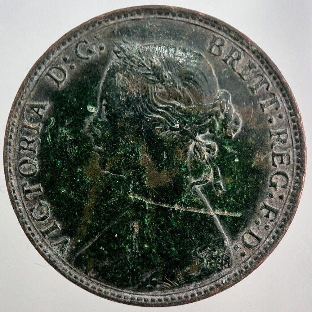 1875 Victoria Half-Penny Coin | Fine Collectable Grade | a8046