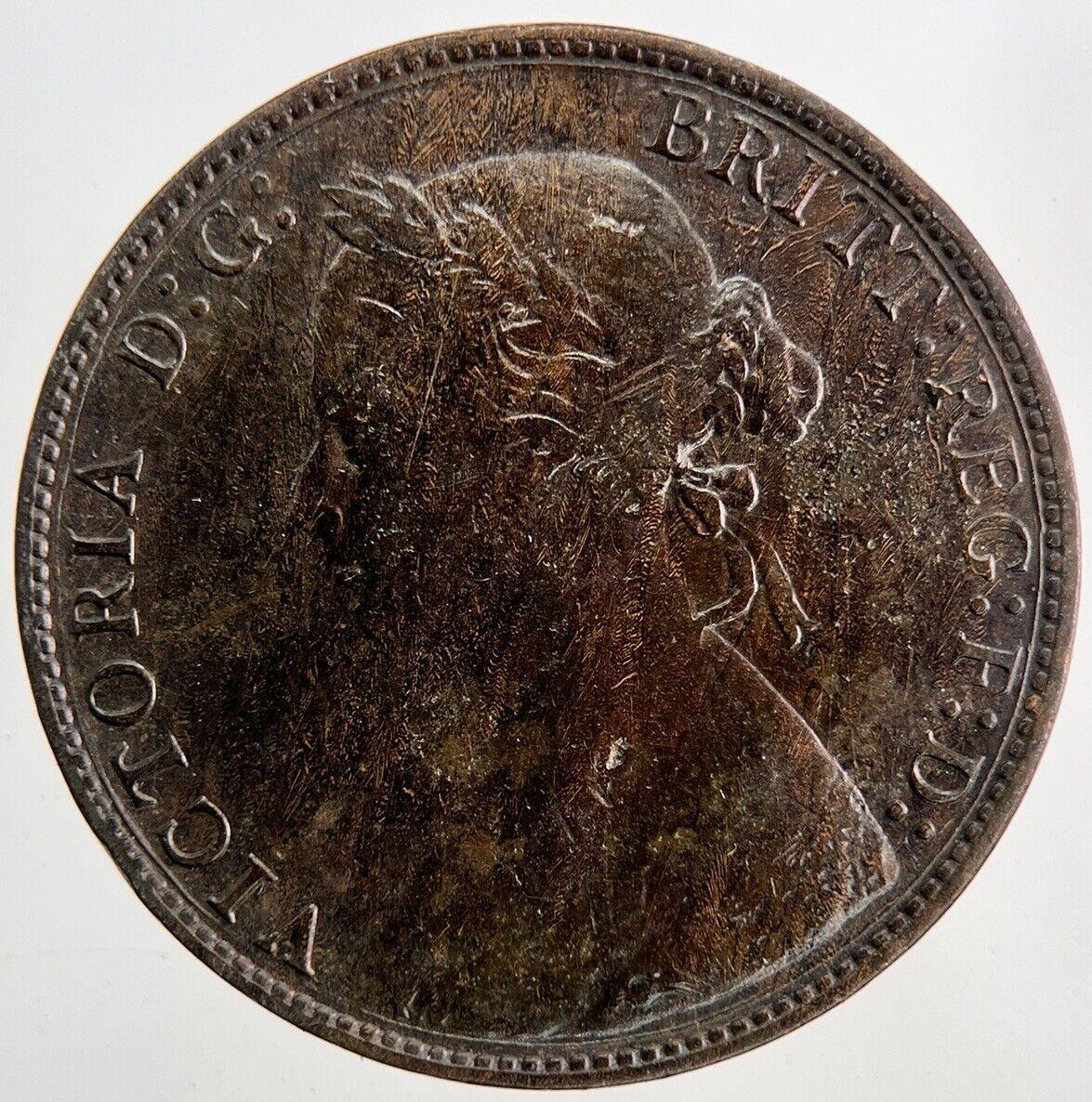 1875 Victoria Half-Penny Coin | Fine Collectable Grade