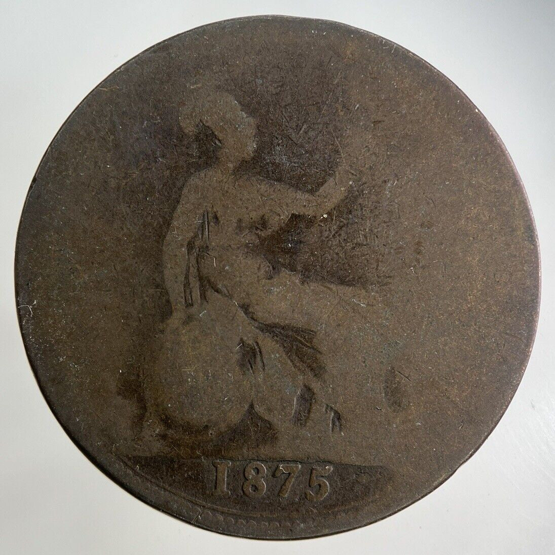 1875 Victoria One Penny Coin | Fair Grade