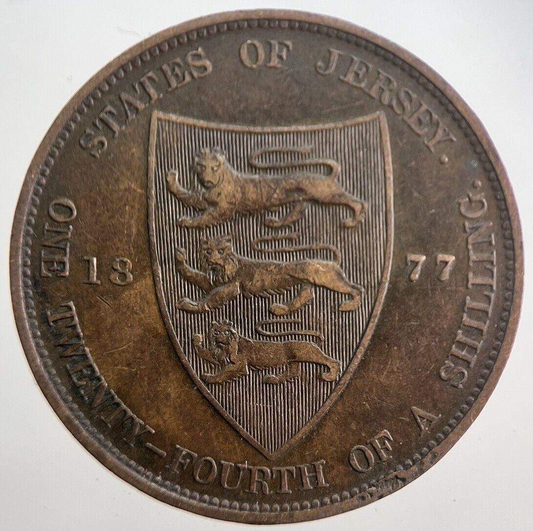 1877 Jersey One Twenty-fourth 1/24th Shilling Coin | Collectable Grade | a7666