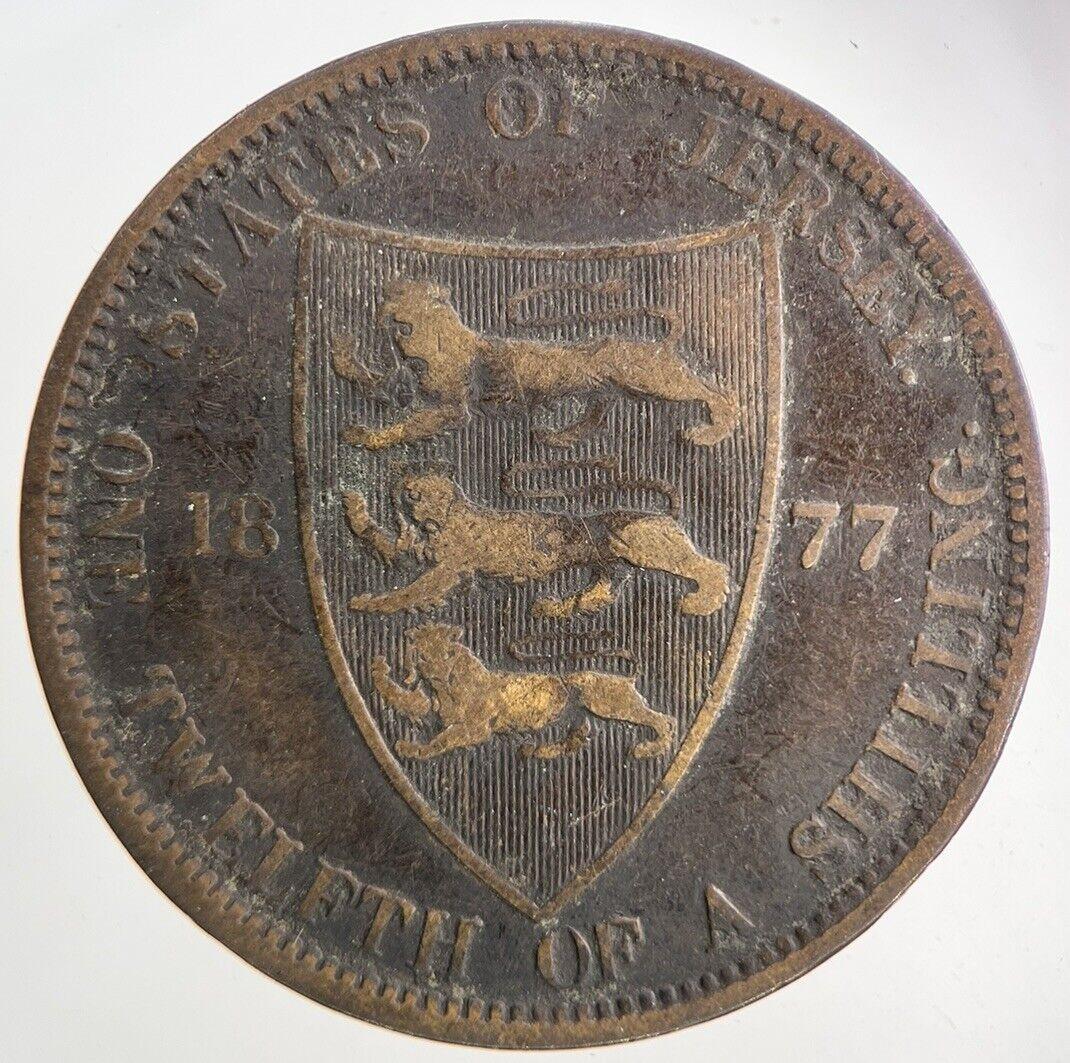 1877 Jersey One Twelfth Of A Shilling 1/12th Coin | Collectable Grade