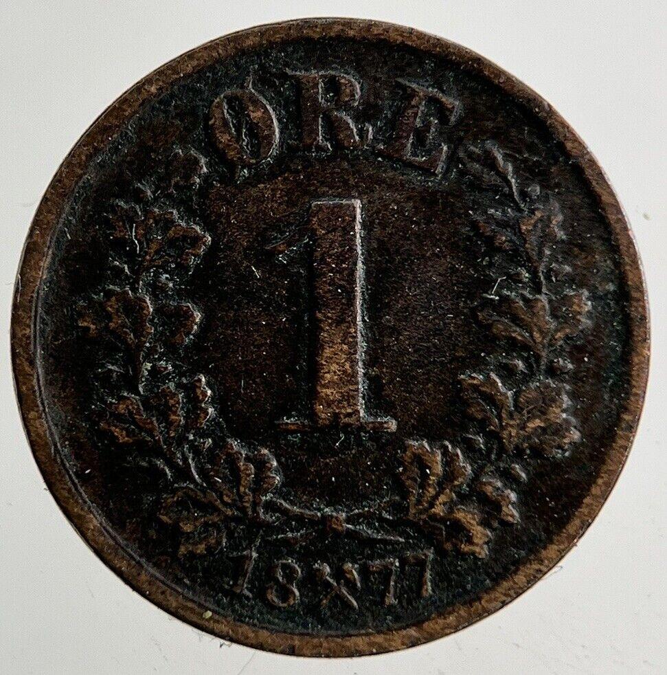 1877 Norway 1 Ore Coin | Fine Collectable Grade