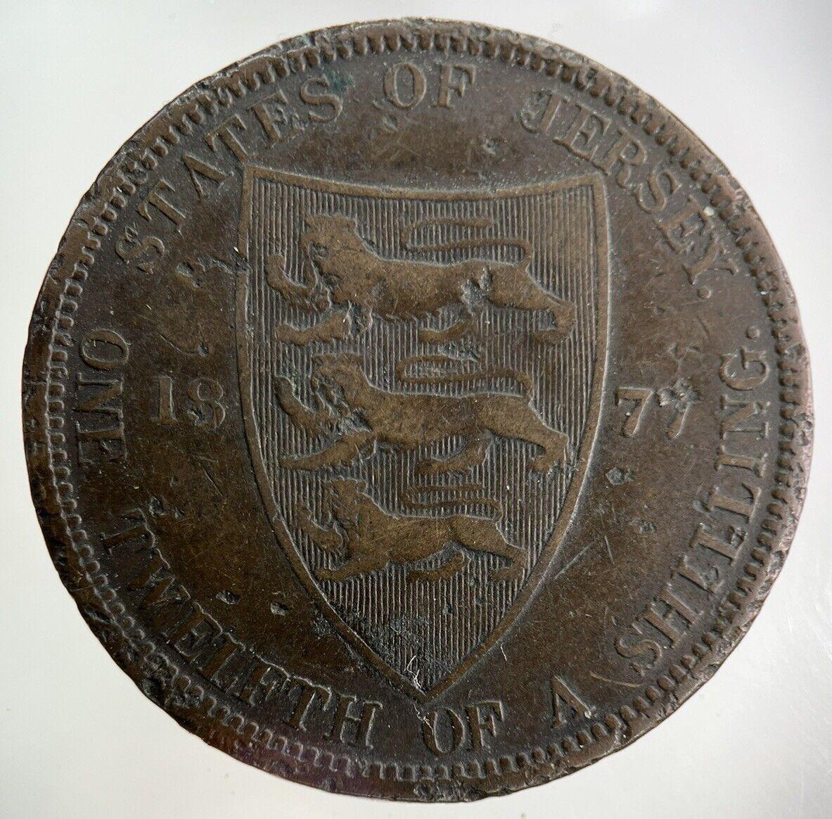 1877 Jersey 1/12th One Twelfth Shilling Coin | Collectable Grade