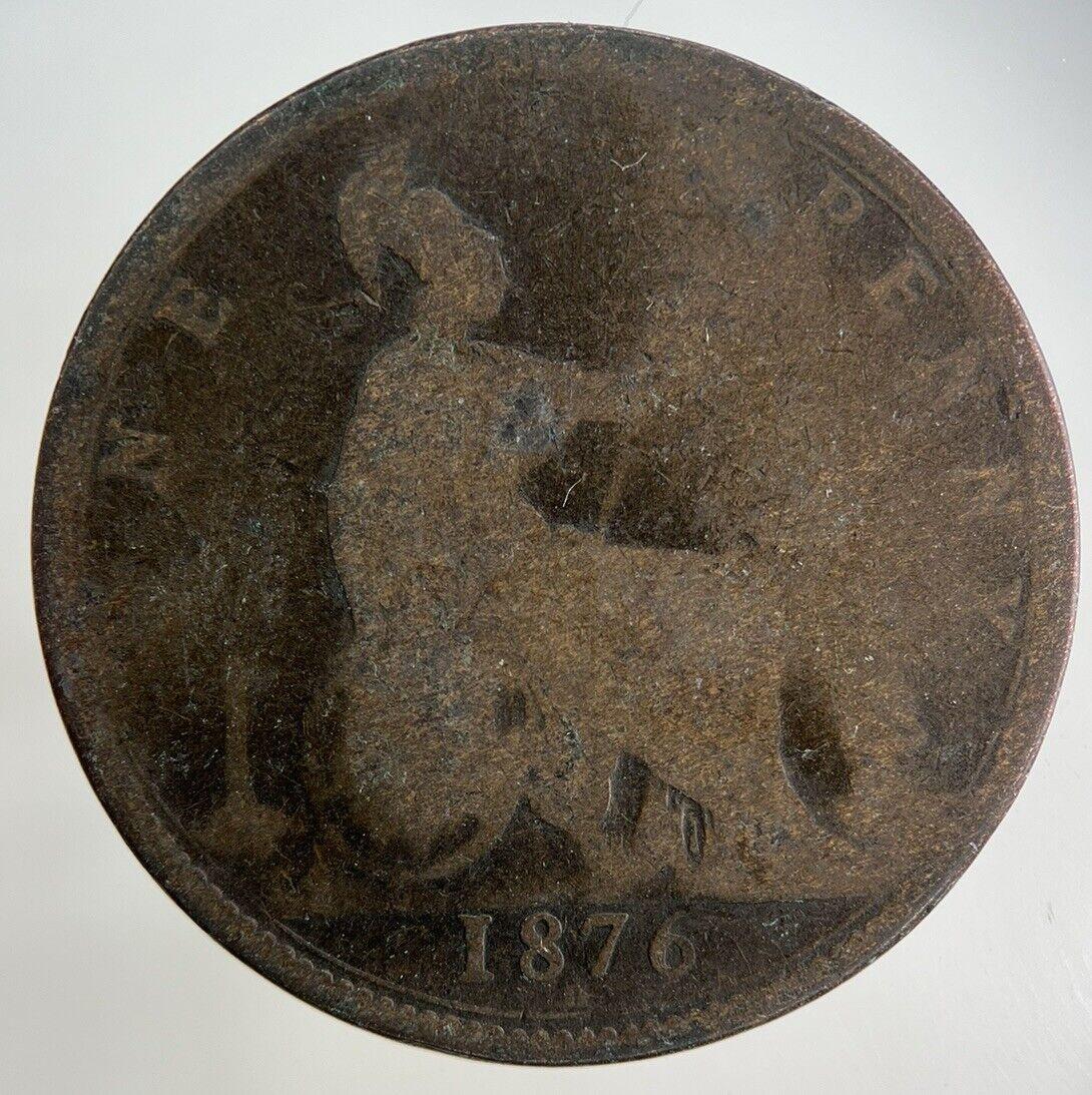 1876-H Victoria One Penny Coin | Fair Grade