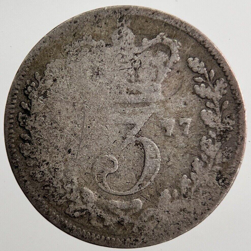 1877 Victoria Threepence Silver Coin | Fair Grade | a7228