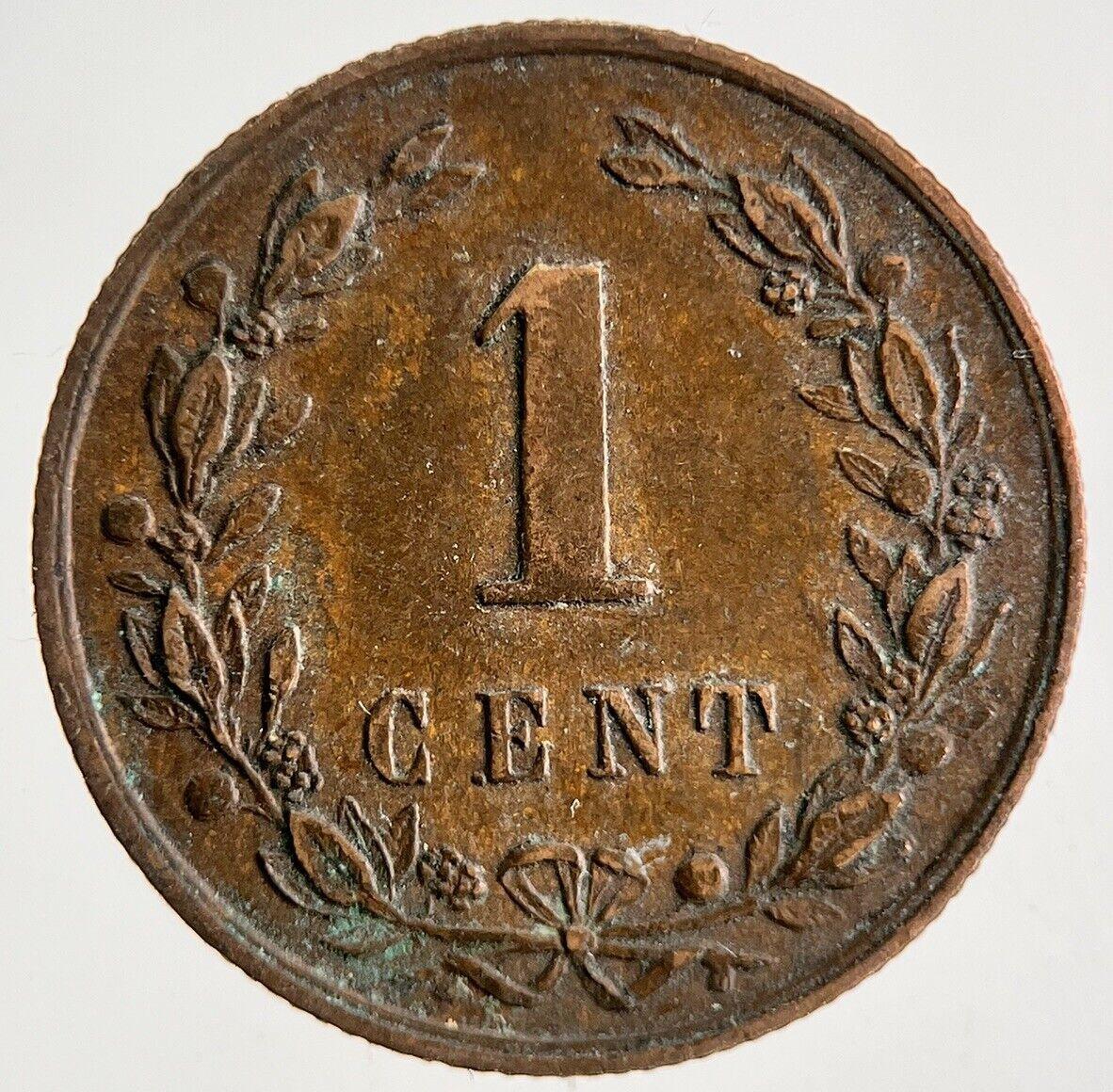 1878 Netherlands 1 Cent Coin | Fine Collectable Grade