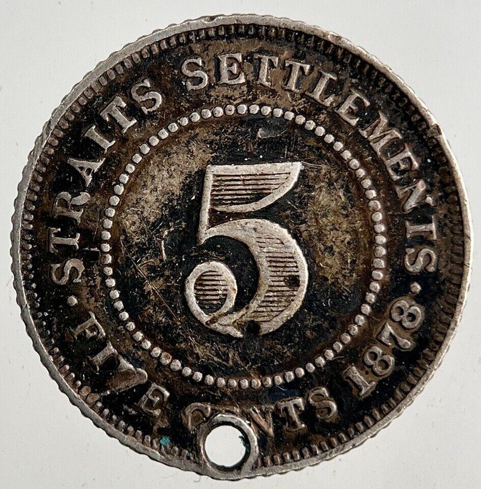 1878 Straits Settlements 5 Cents Silver Coin | Fine Collectable Grade