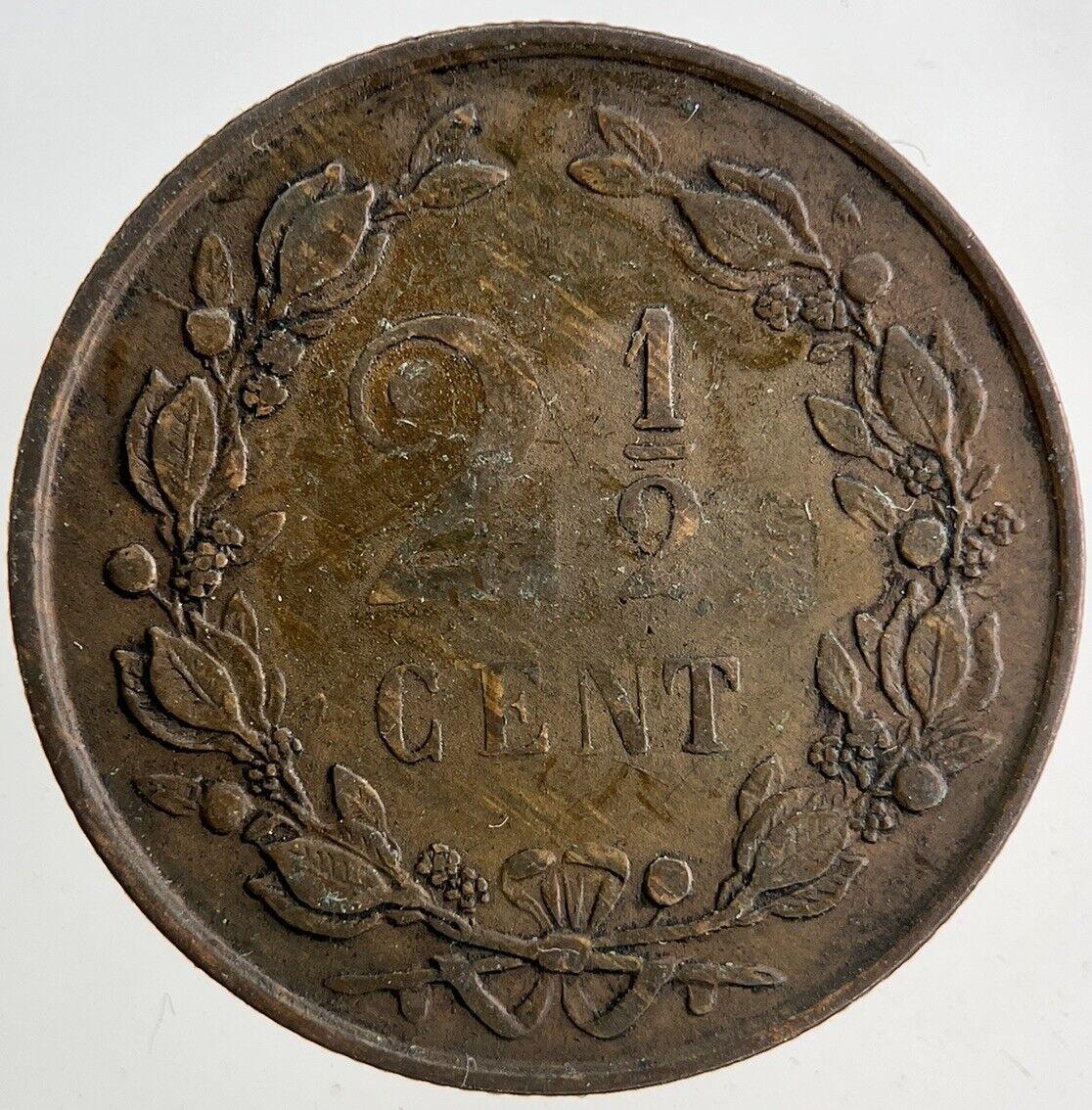 1881 Netherlands 2 1/2 Cent Coin | Fine Collectable Grade