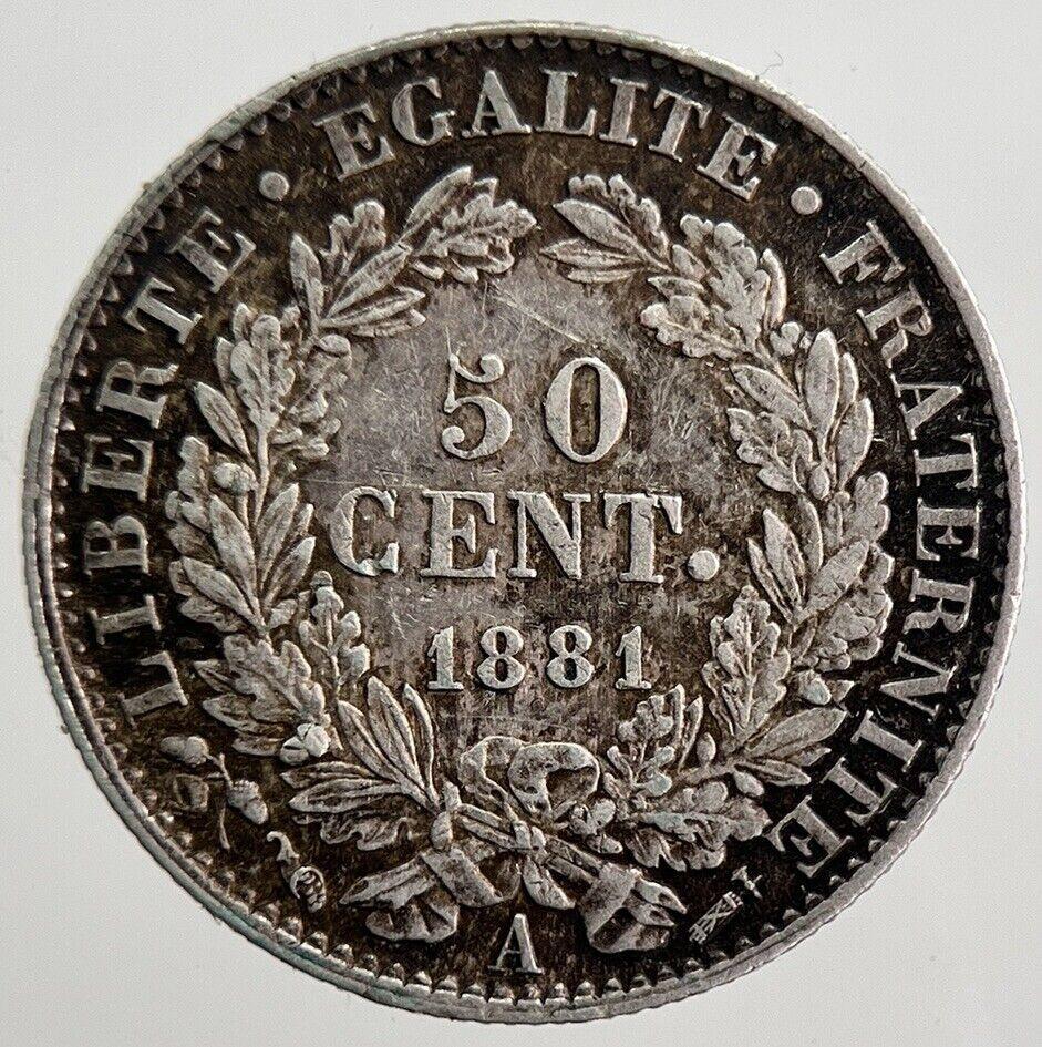 1881-A France 50 Cents Silver Coin | Very High Grade