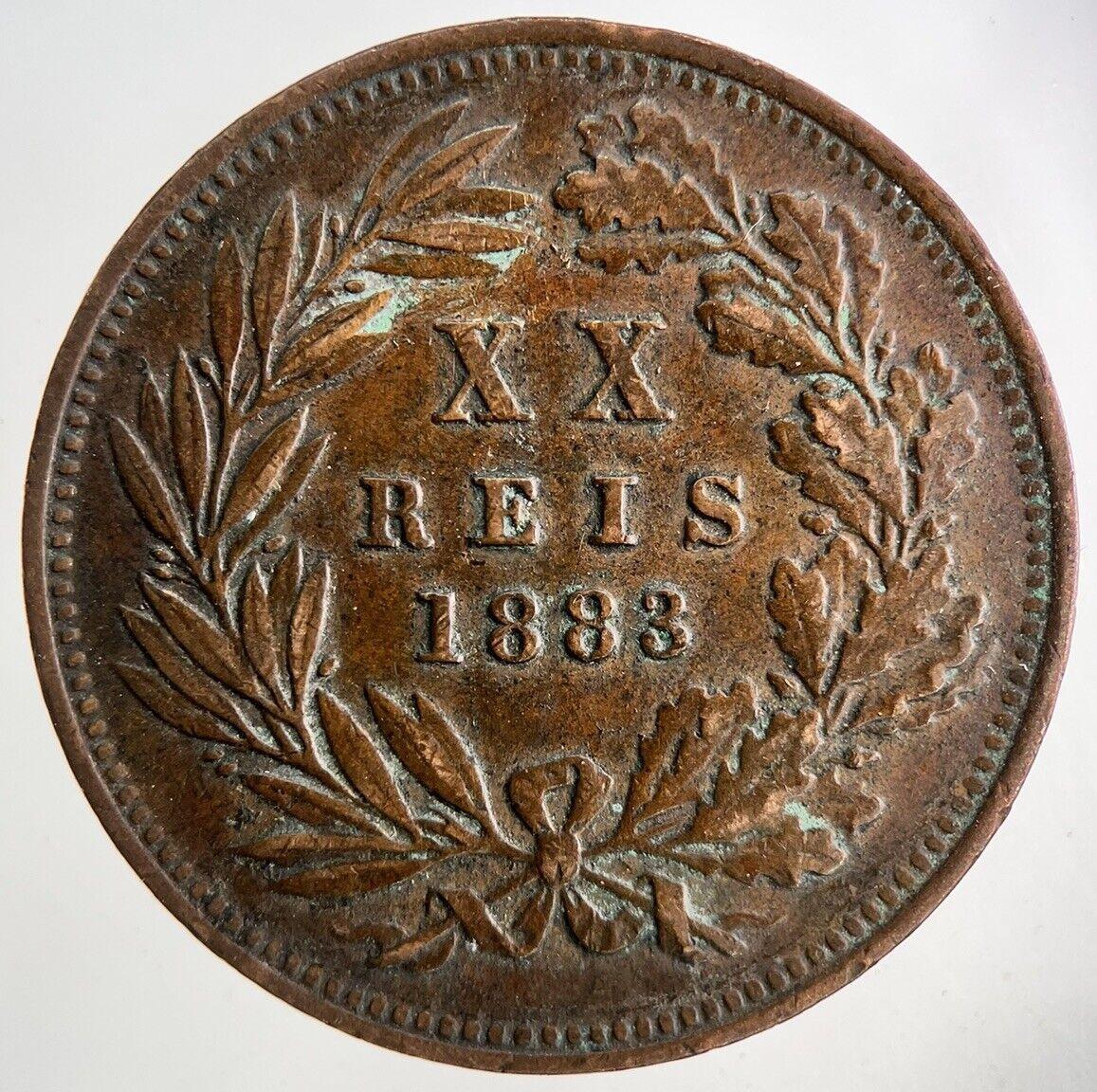 1883 Portugal XX 20 Reis Coin | Very High Grade