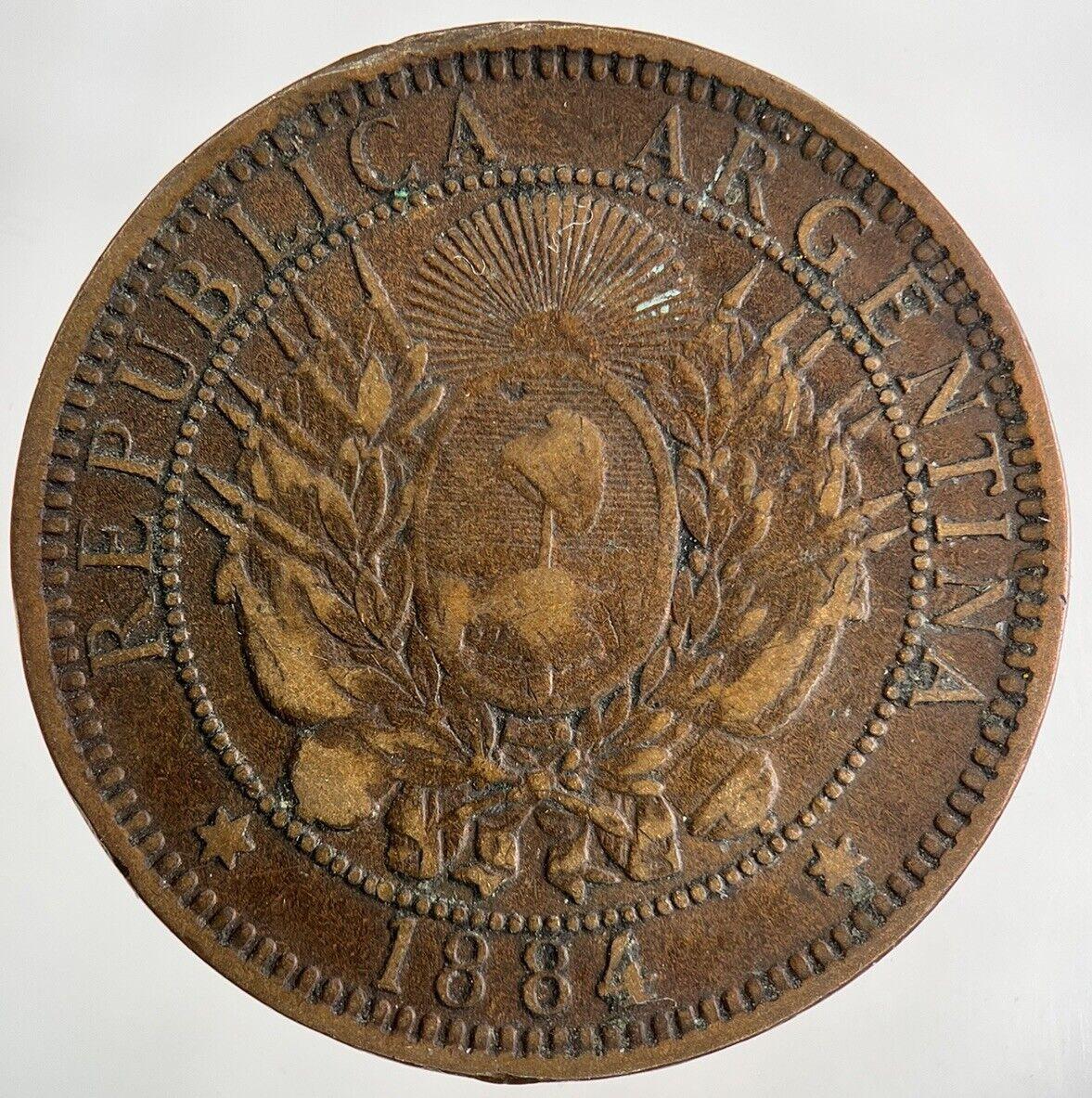 1884 Argentina Dos 2 Centavos Coin | Collectable Grade