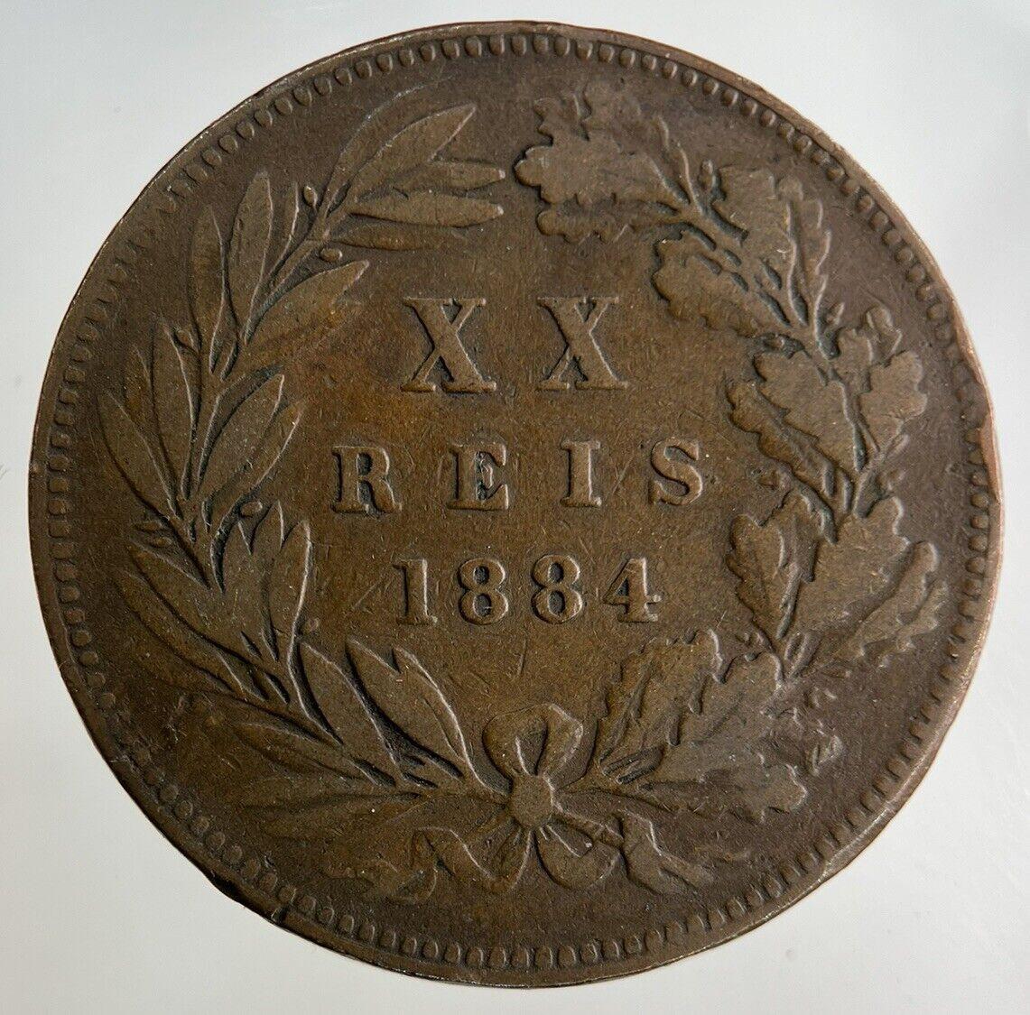 1884 Portugal XX 20 Reis Coin | Fine Collectable Grade