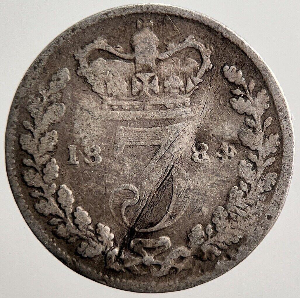 1884 Victoria Threepence Silver Coin | Fair Grade | a3573