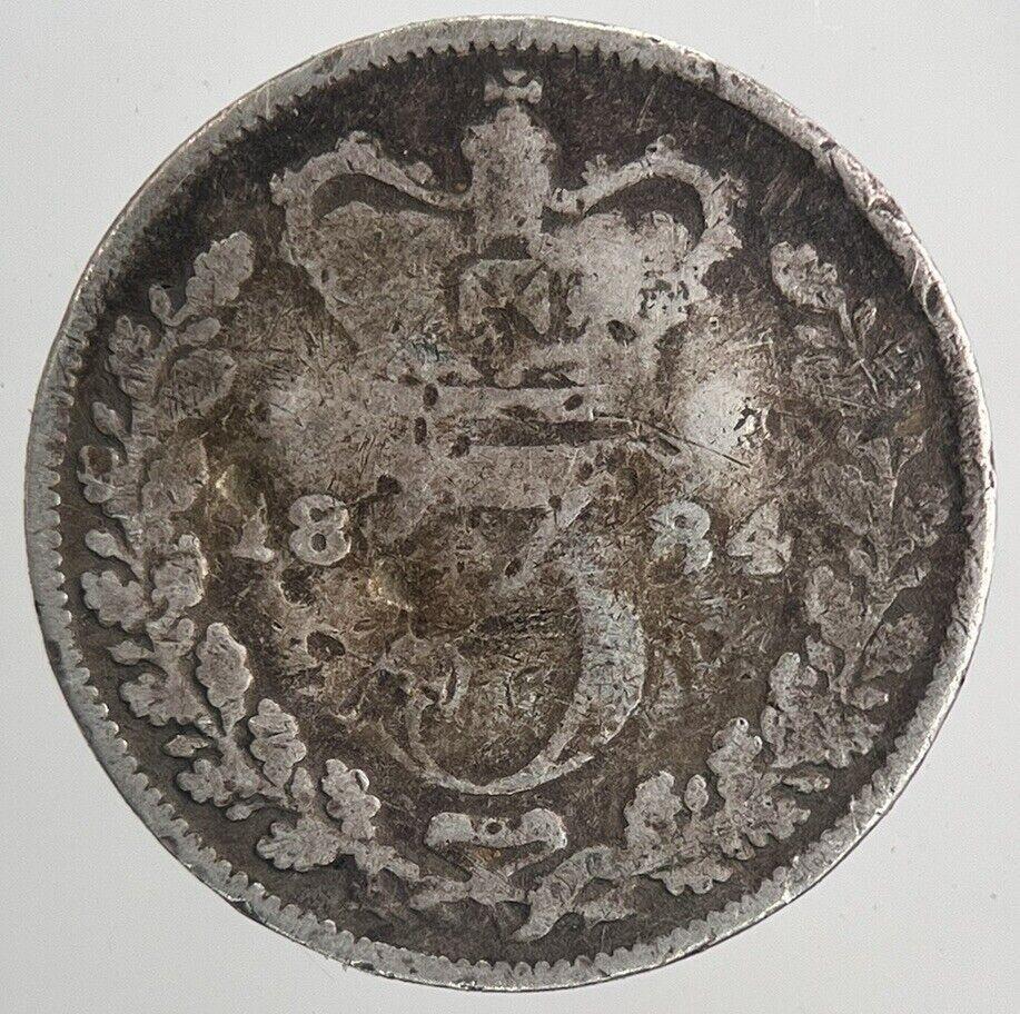 1884 Victoria Threepence Silver Coin | Collectable Grade | a6753