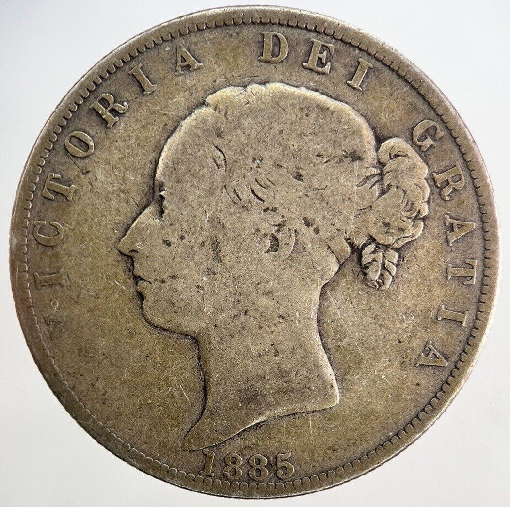 1885 Victoria Half-Crown Silver Coin | Fine Collectable Grade | a9737