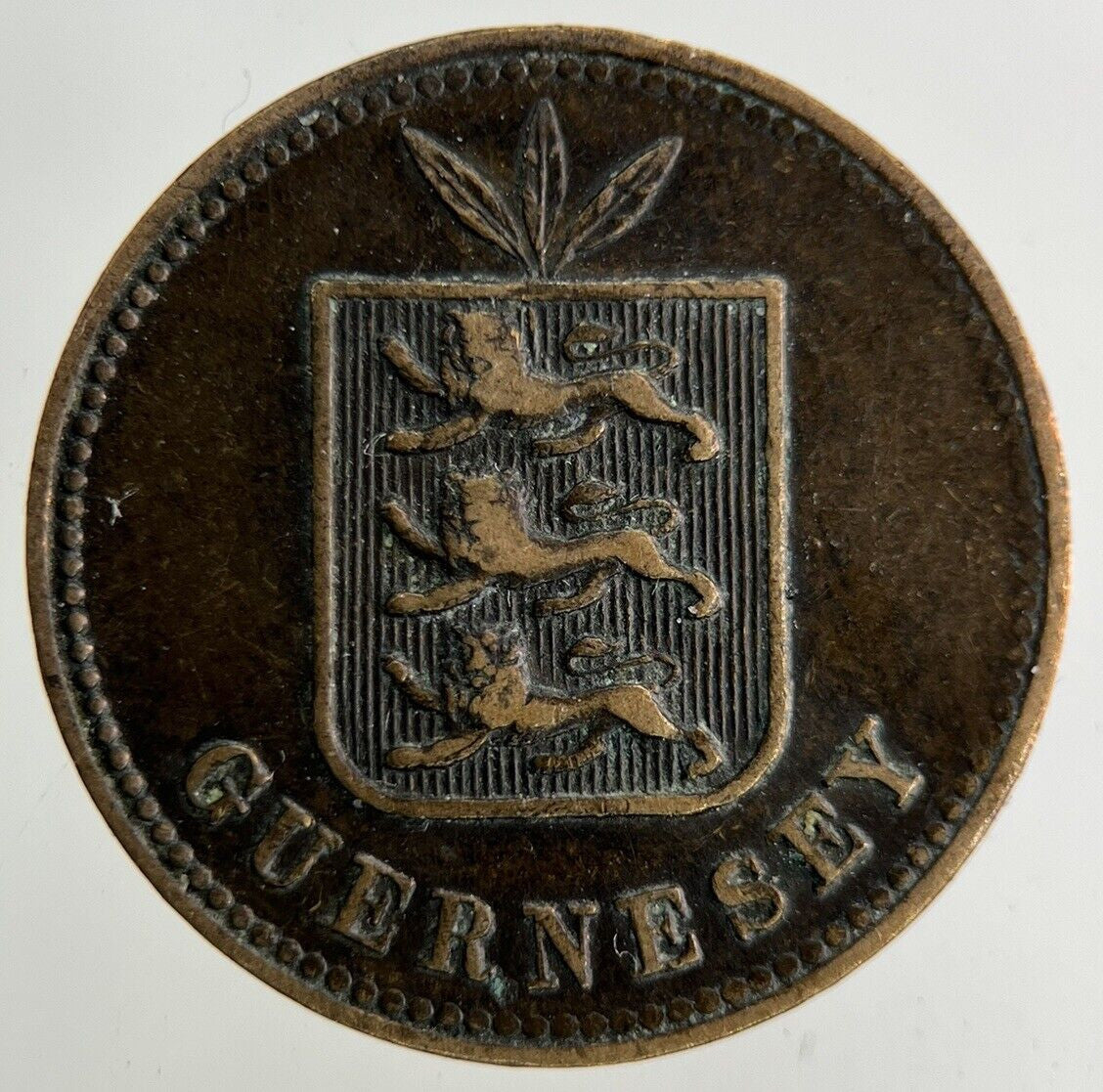 1885 Guernsey 2 Doubles Coin | Fine Collectable Grade