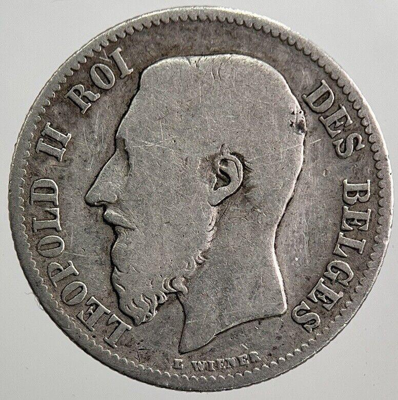 1886 Belgium 50 Cents Silver Coin | Collectable Grade | a7962