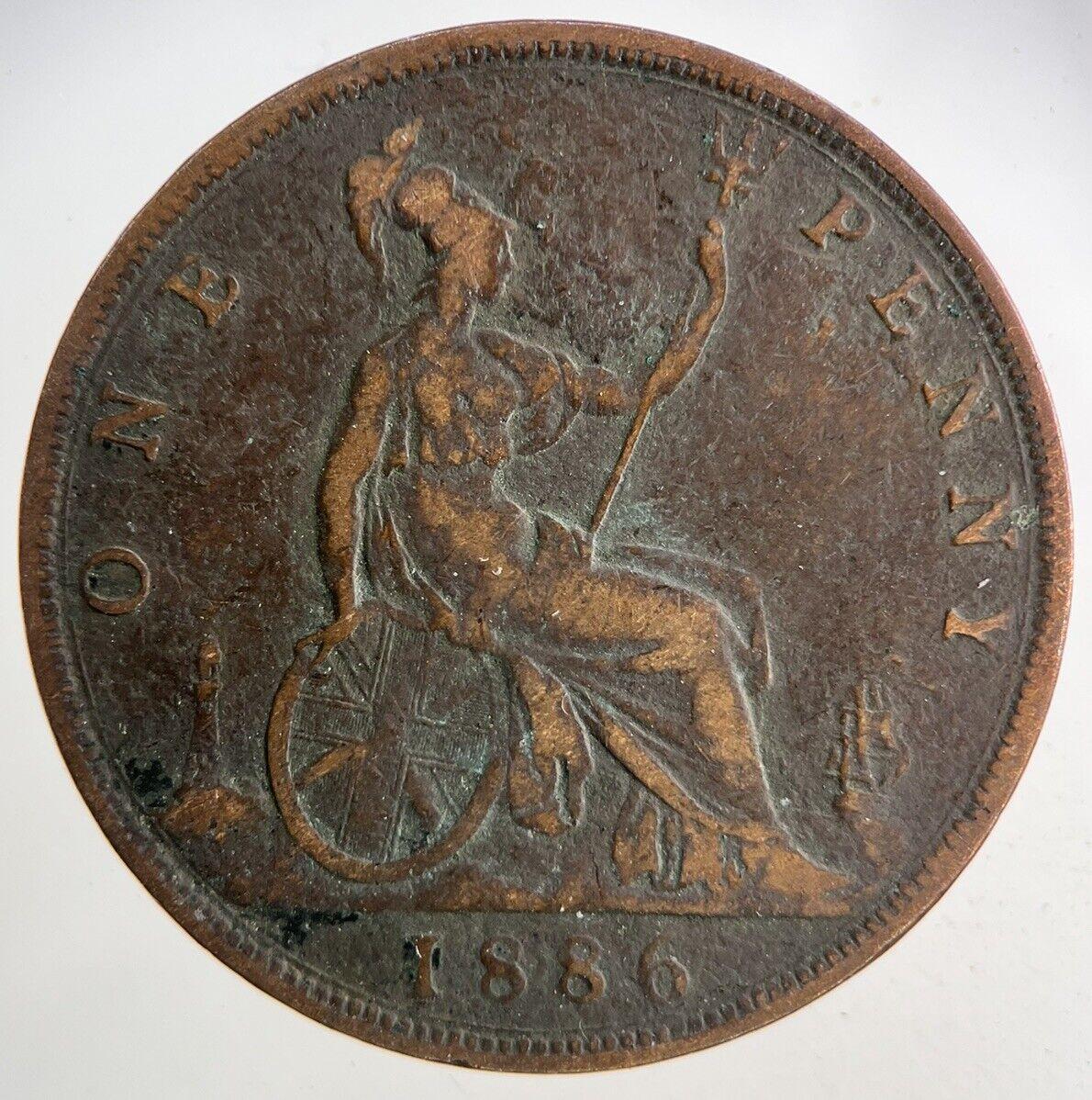 1886 Victoria One Penny Coin | Fine Collectable Grade
