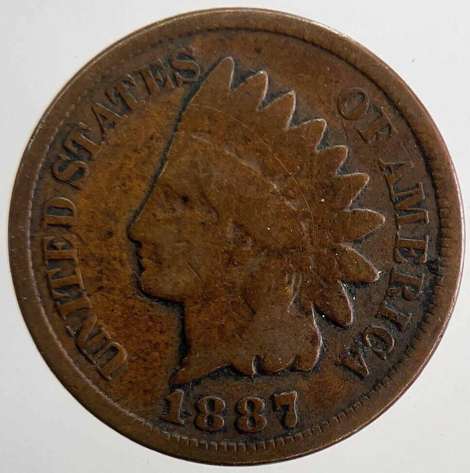 1887 US USA Indian Head One Cent Coin | Collectable Grade