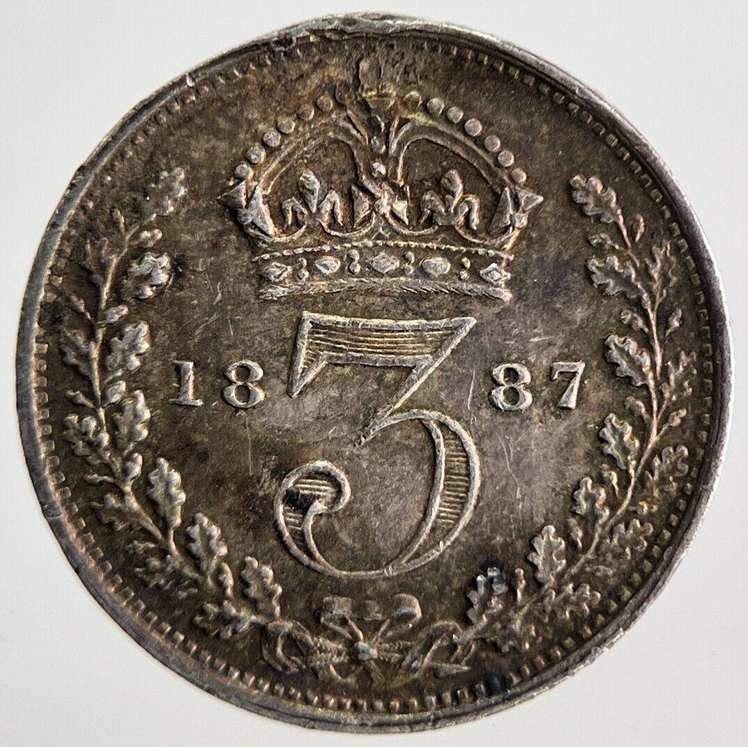 1887 Jubilee Head Victoria Threepence Silver Coin | Very Fine Grade | a9811