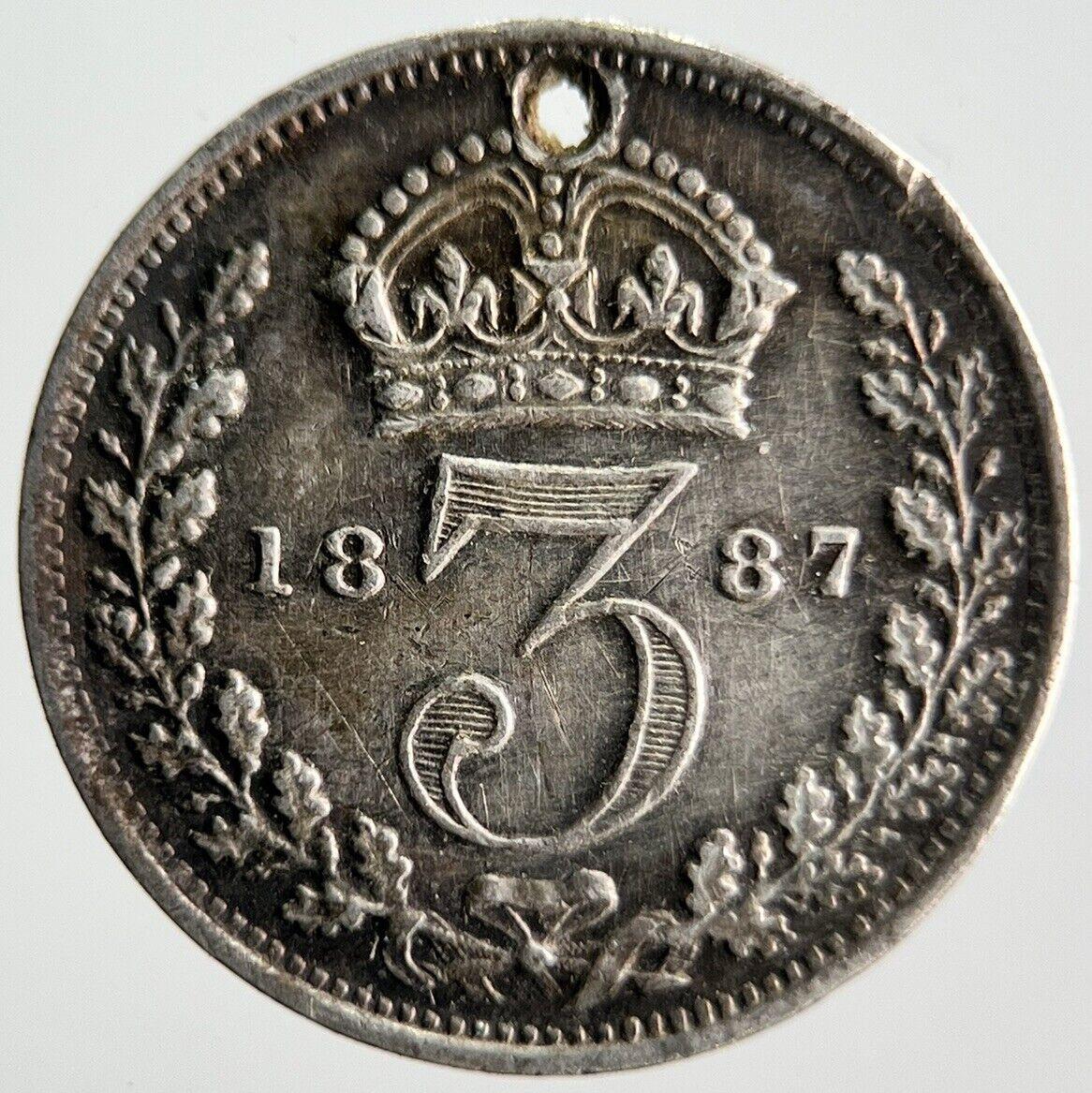 1887 Jubilee Head Victoria Threepence Silver Coin | Very High Grade | a4045