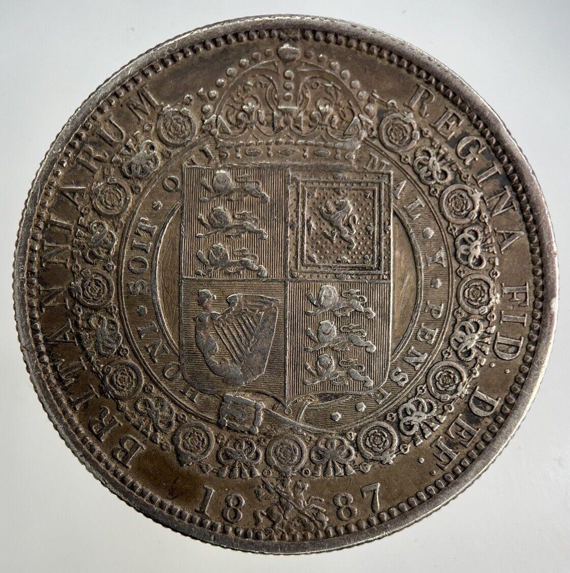 1887 Victoria Half-Crown Silver Coin | Very High Grade