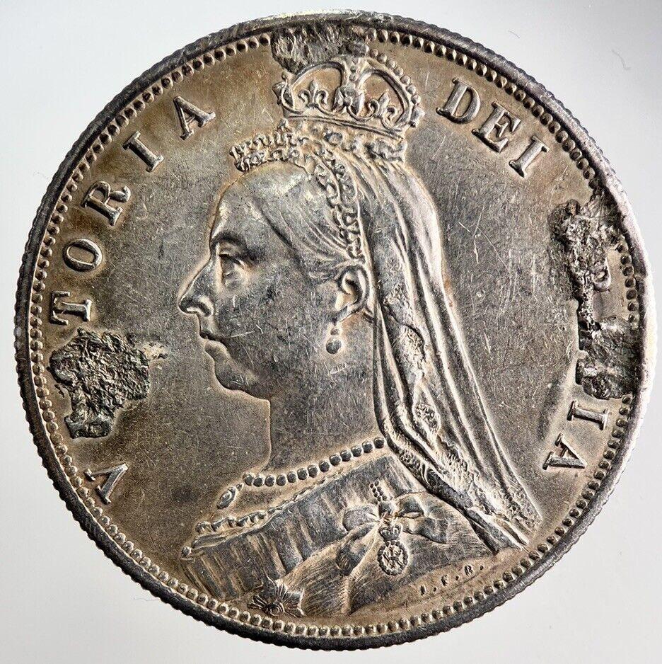 1887 Victoria Half-Crown Ex Mount Silver Coin | Very High Grade