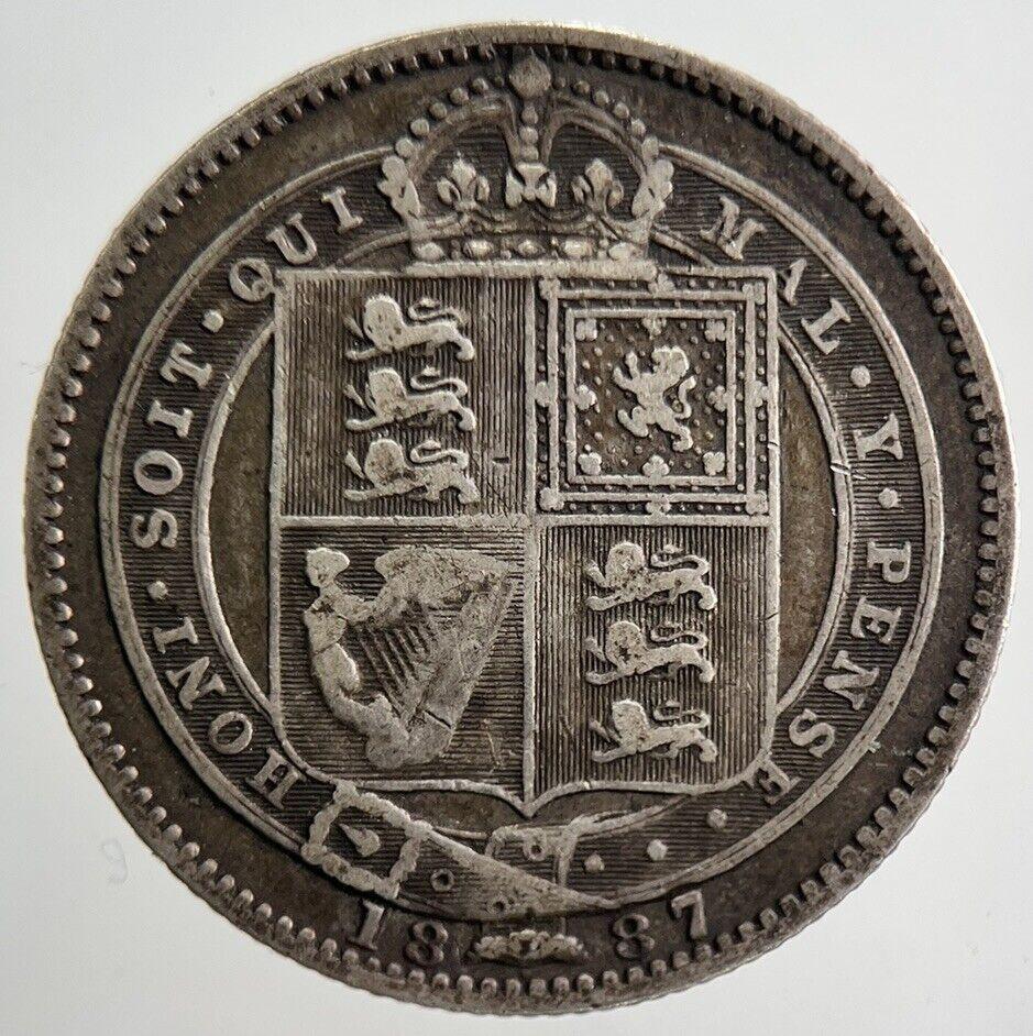 1887 Victoria Shilling Silver Coin | Collectable Grade | a1354