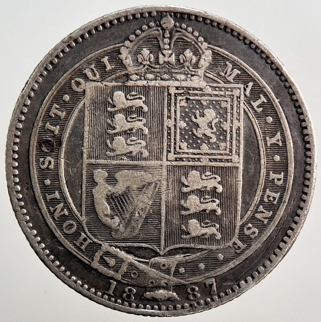 1887 Victoria Shilling Silver Coin | Collectable Grade | a1533