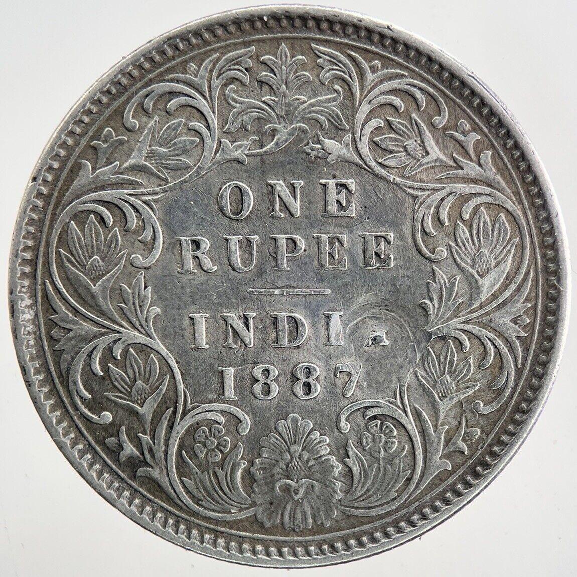 1887 India 1 One Rupee Silver Coin | Very High Grade | a9347