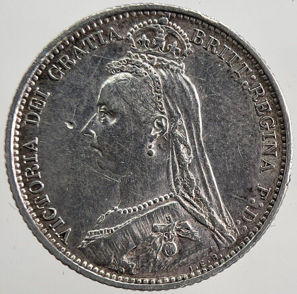 1887 Victoria Sixpence Silver Coin | Very High Grade | a1838