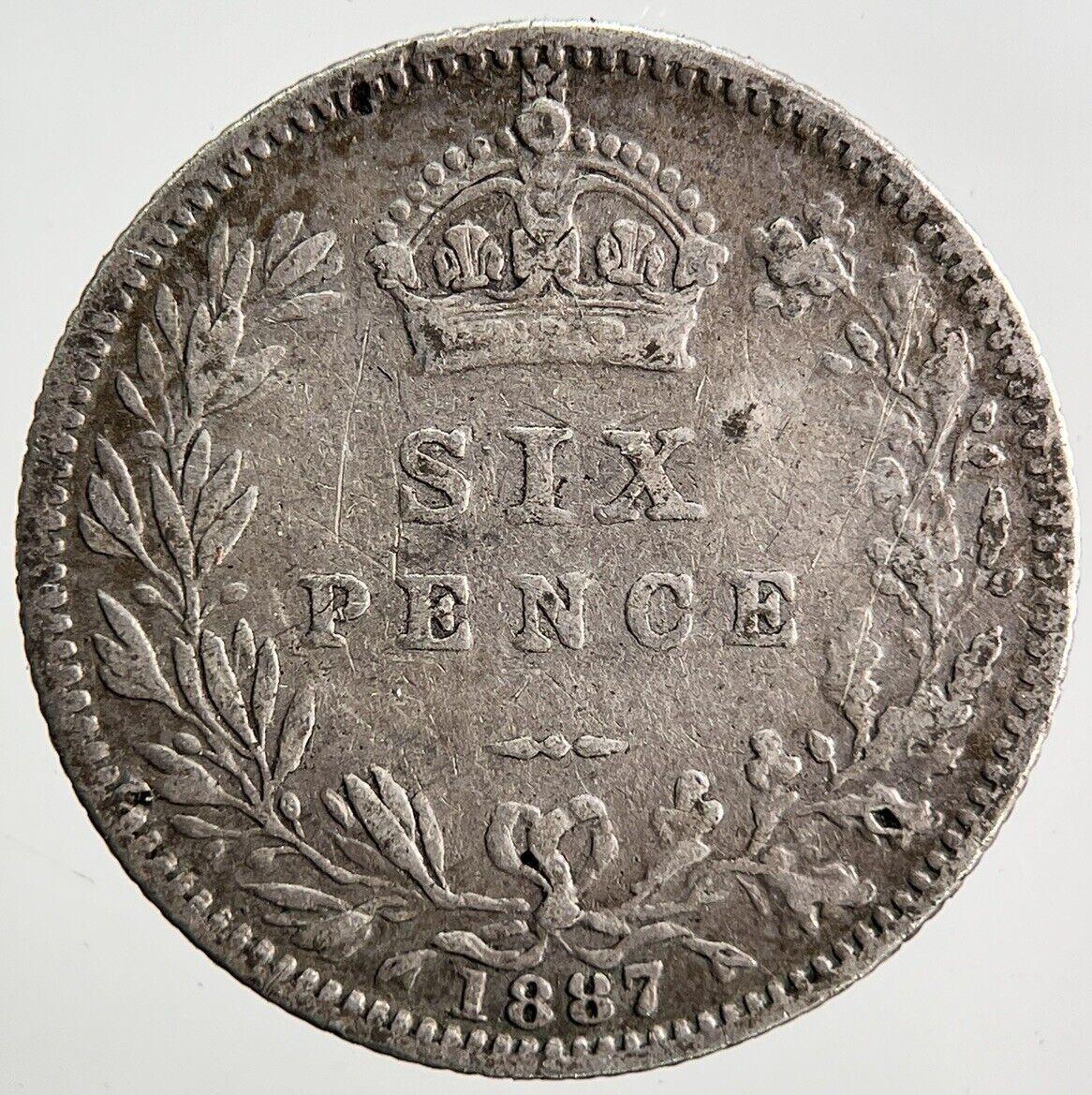 1887 Victoria Sixpence Silver Coin | Collectable Grade | a3414