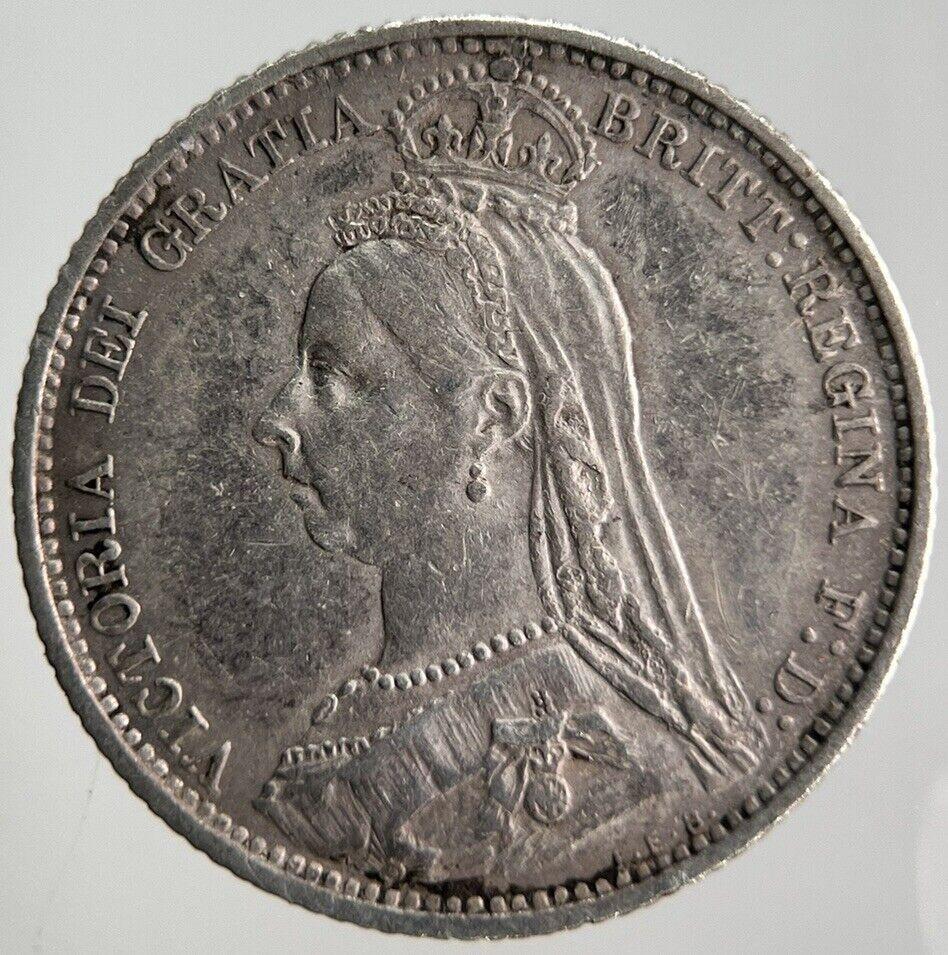 1887 Victoria Sixpence Silver Coin | Very High Grade | a4489