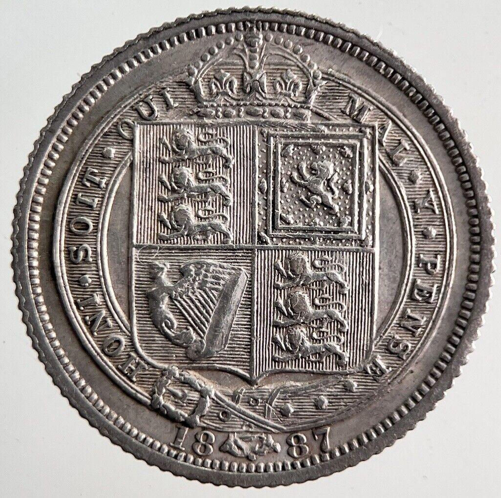 1887 Victoria Sixpence Silver Coin | Very High Grade