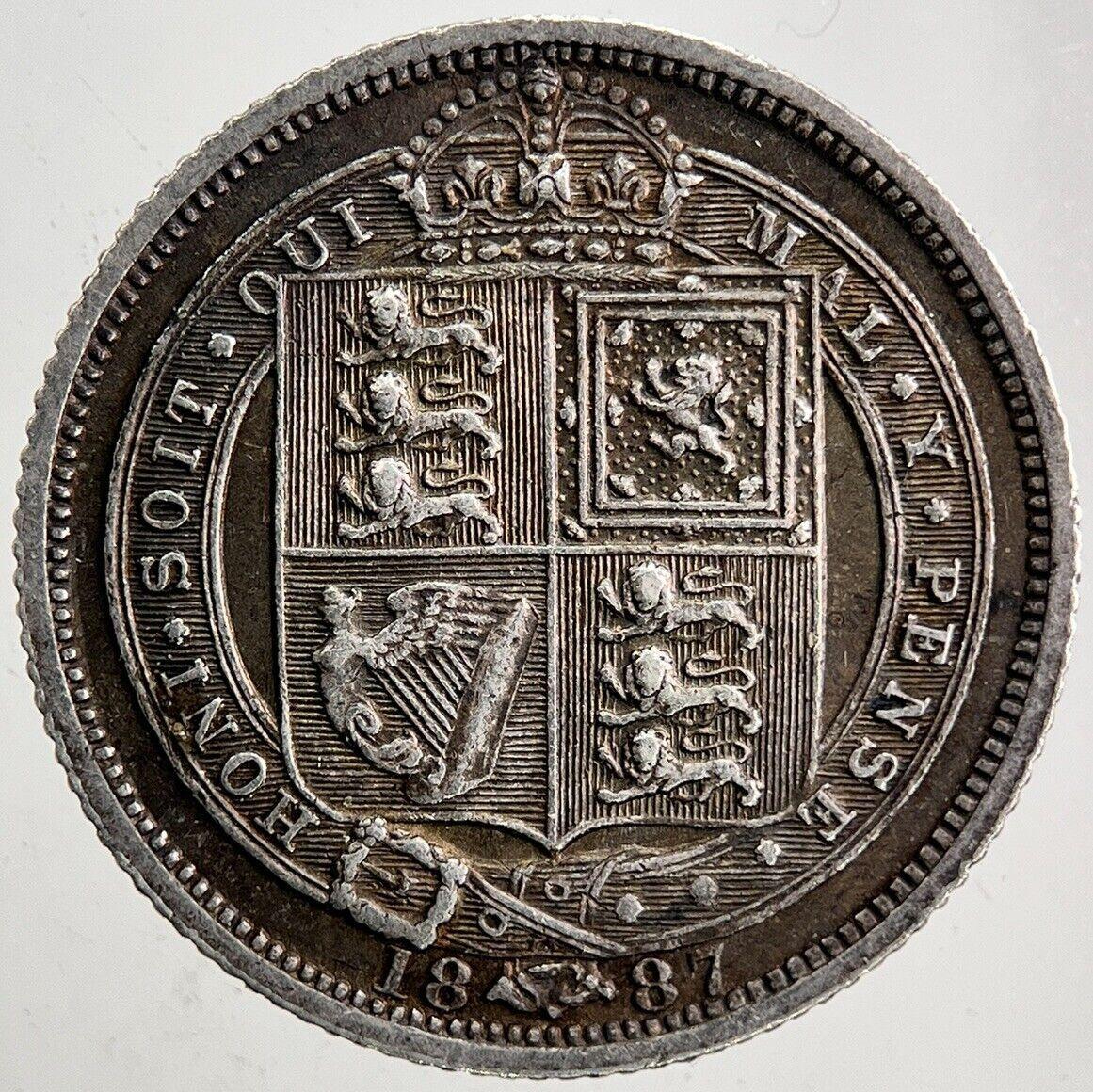 1887 Victoria Sixpence Silver Coin | Very High Grade | a5455