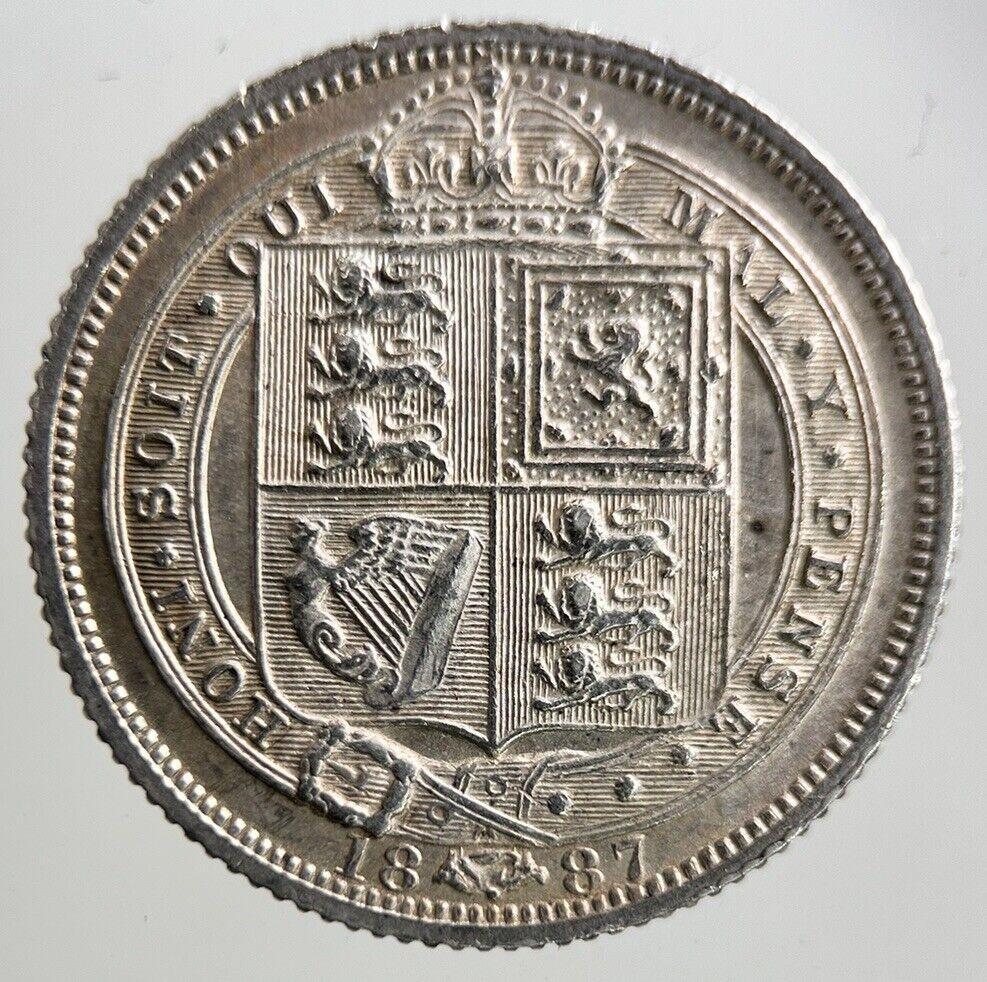 1887 Victoria Sixpence Silver Coin | Very Fine Grade