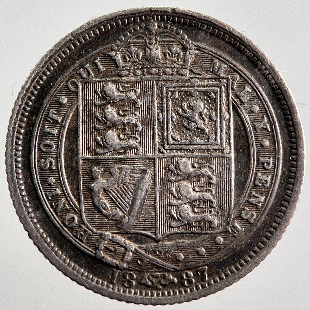 1887 Victoria Sixpence Silver Coin | Fine Collectable Grade