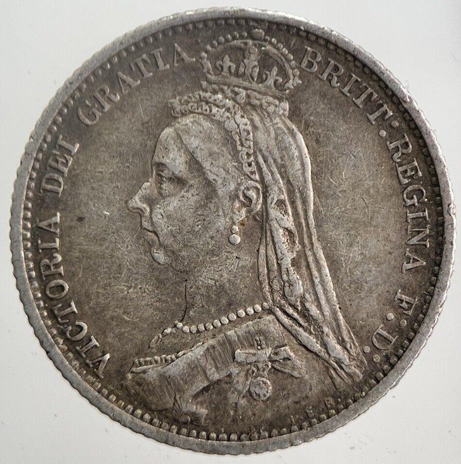 1887 Victoria Sixpence Silver Coin | Very High Grade | a5855