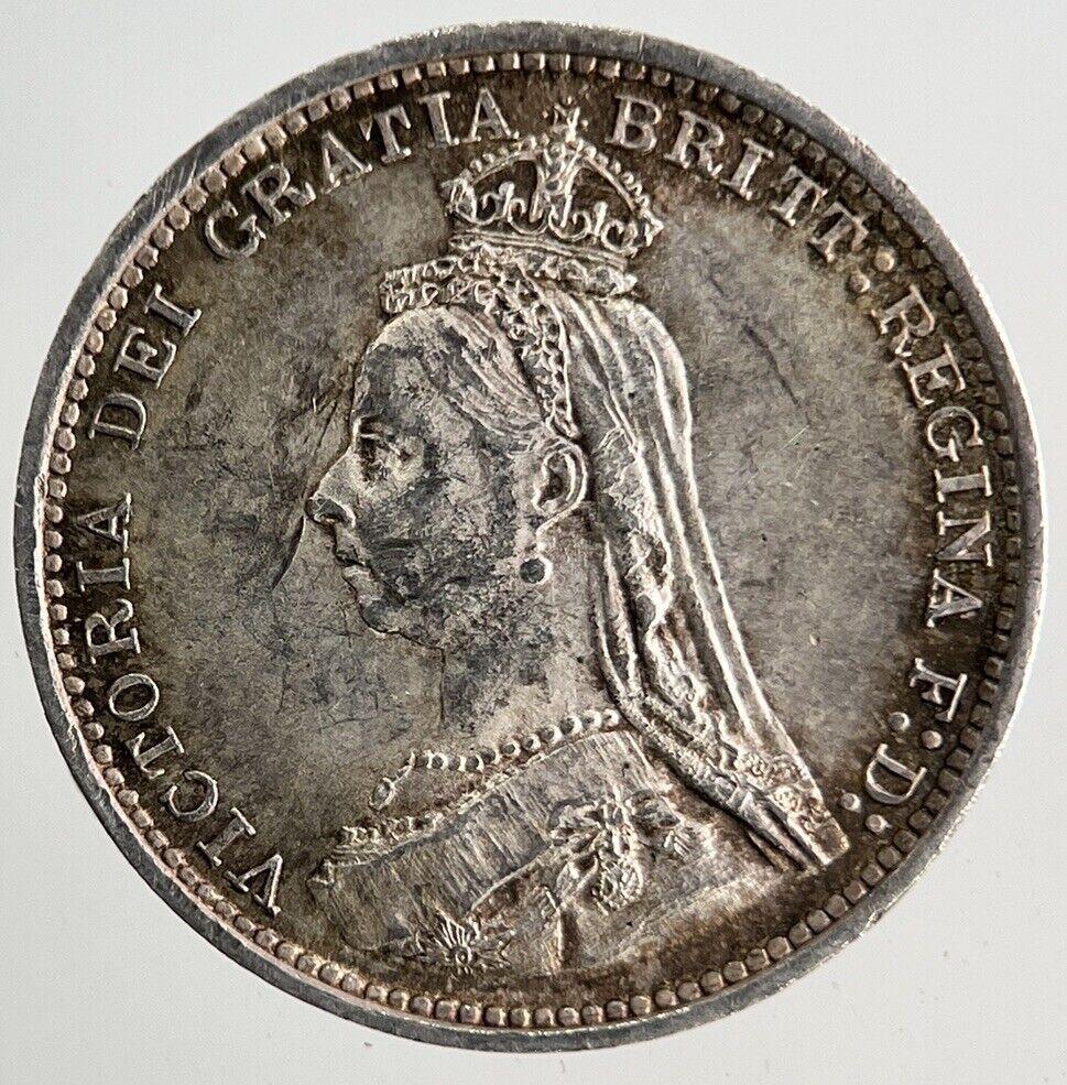 1887 Victoria Threepence Silver Coin | Very Fine Grade