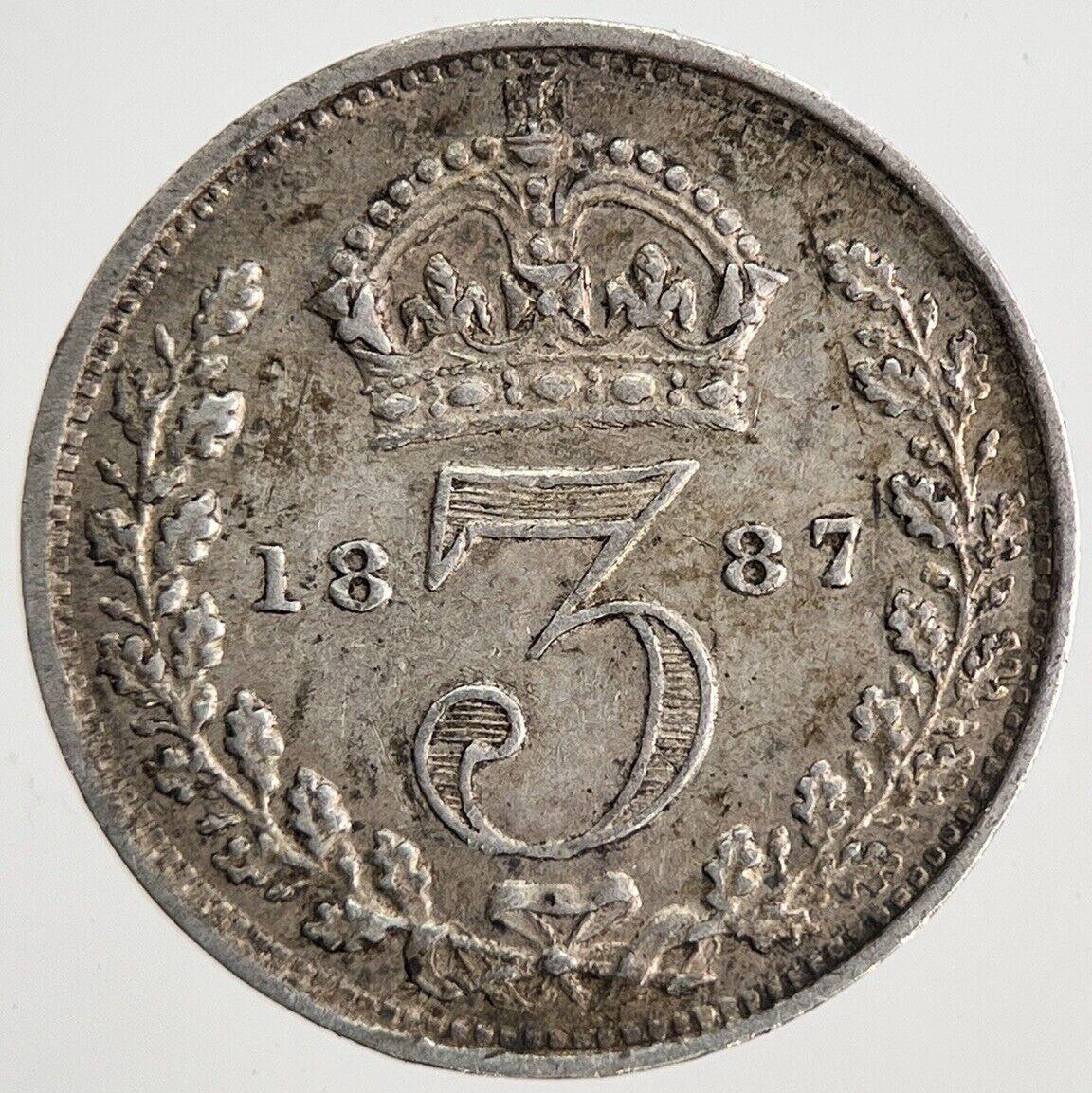 1887 Victoria Threepence Silver Coin | Very High Grade | a6800