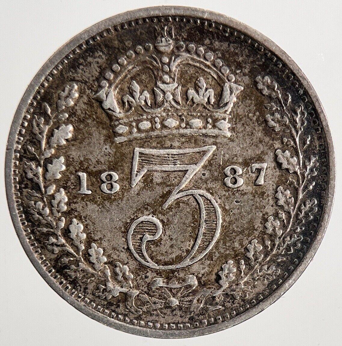 1887 Victoria Threepence Silver Coin | Very High Grade | a9033