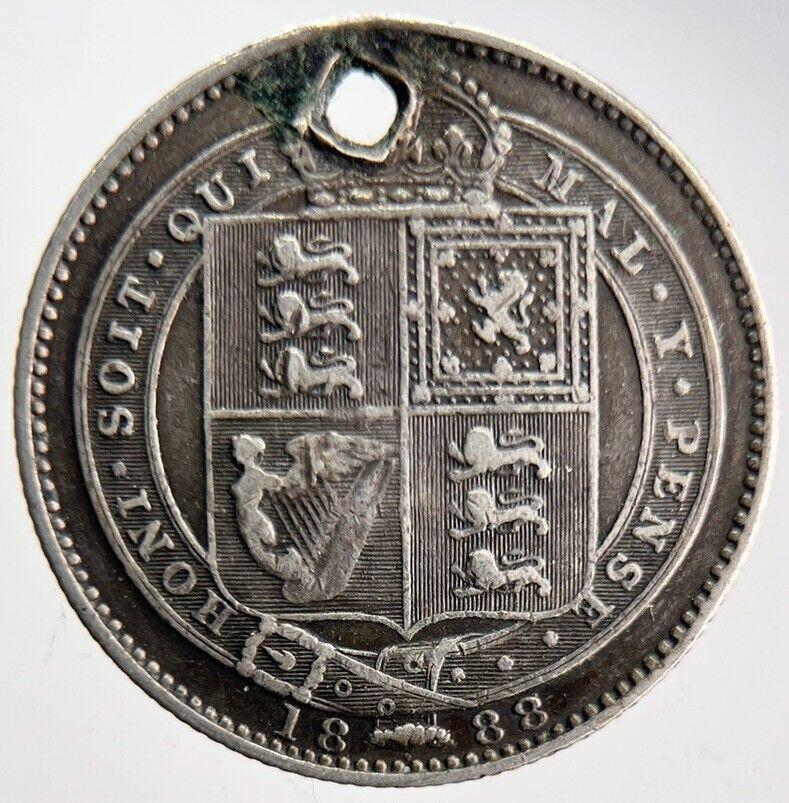 1888 Victoria Shilling Silver Coin | Collectable Grade | a4613